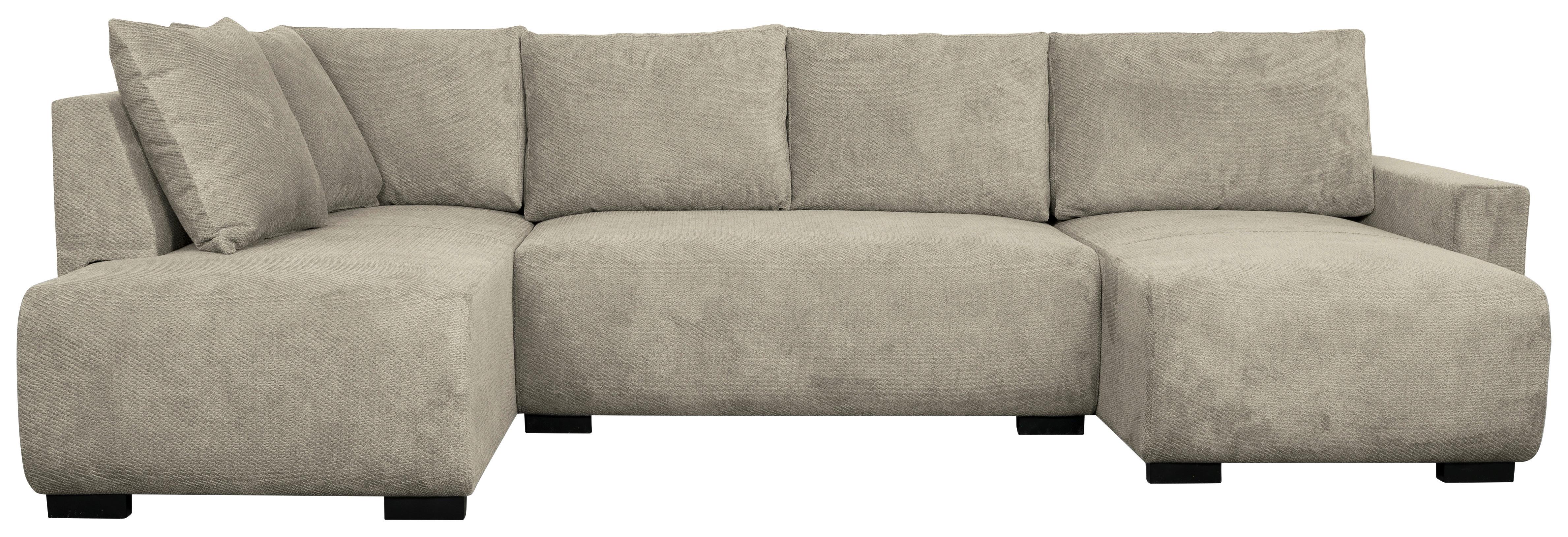 Wohnlandschaft Veronice Taupe B: 313 cm - Taupe/Blau, Trend, Textil (171/313/141cm)
