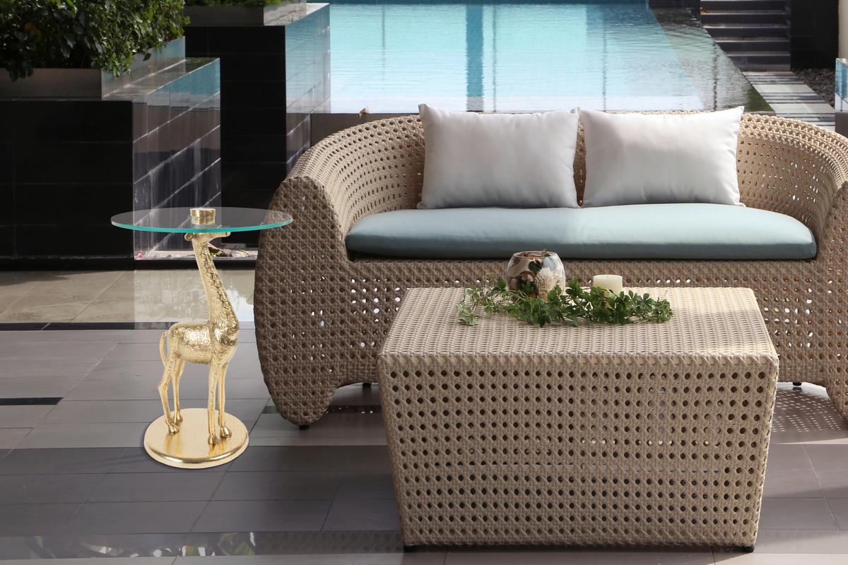 Beistelltisch Animalty 225 Goldfarben B: 58 Cm - Goldfarben, Design, Glas/Metall (40/40/58cm) - Kayoom