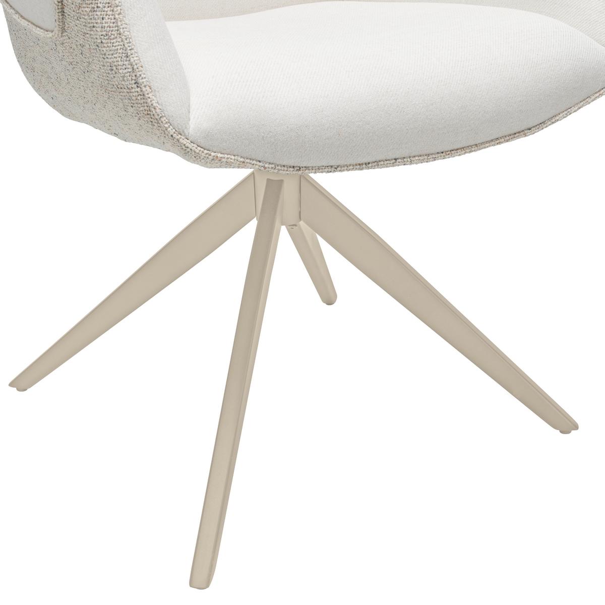 Armlehnstuhl Xenia - Champagner/Beige, LIFESTYLE, Textil/Metall (63/87/62cm) - Livetastic