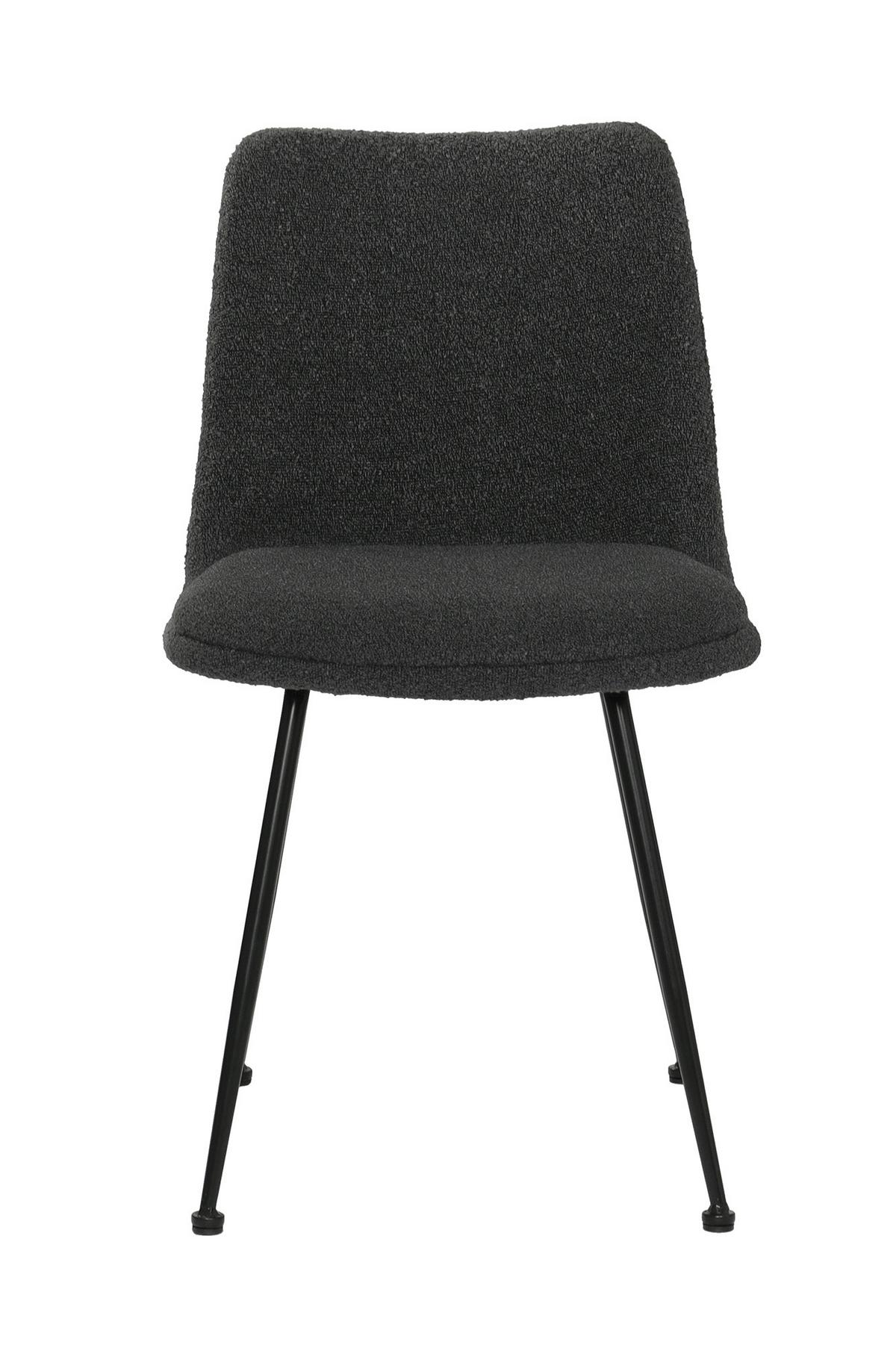 STUHL-SET Schwarz 2-teilig - Schwarz, MODERN, Textil/Metall (58,5/83/46cm) - MID.YOU