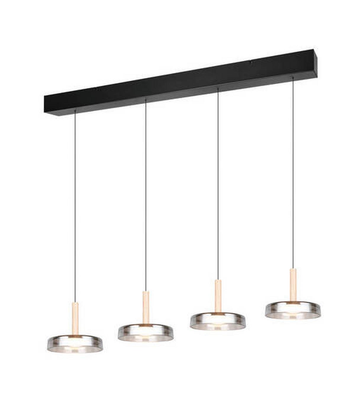 LED-Pendelleuchte 354910432 Celeste - Chromfarben/Schwarz, Design, Glas/Metall (115/22/200cm) - Trio Leuchten