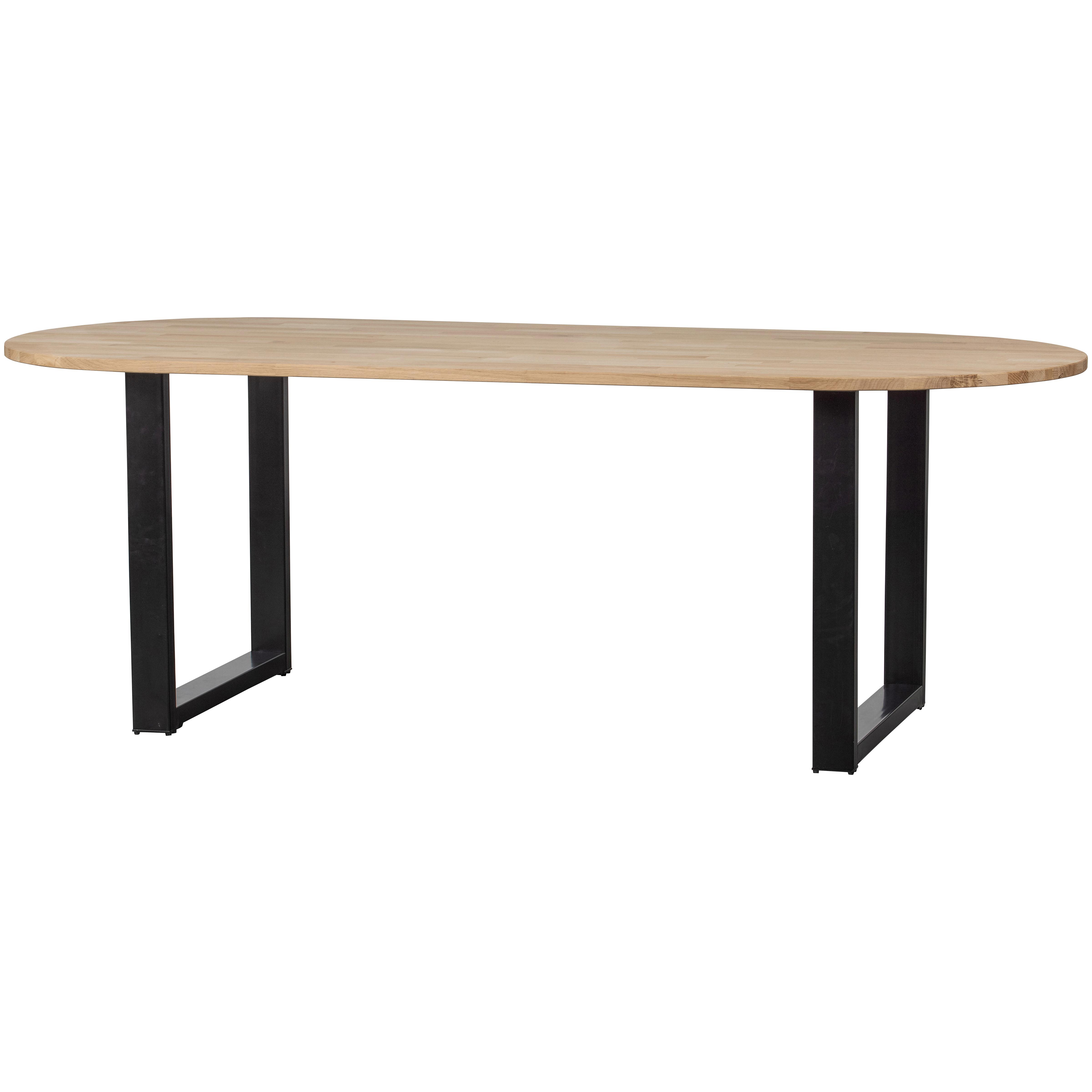 Esstisch Tablo Naturfarben/Schwarz L: 220cm - Schwarz/Naturfarben, MODERN, Holz/Metall (220/90/75cm) - Livetastic