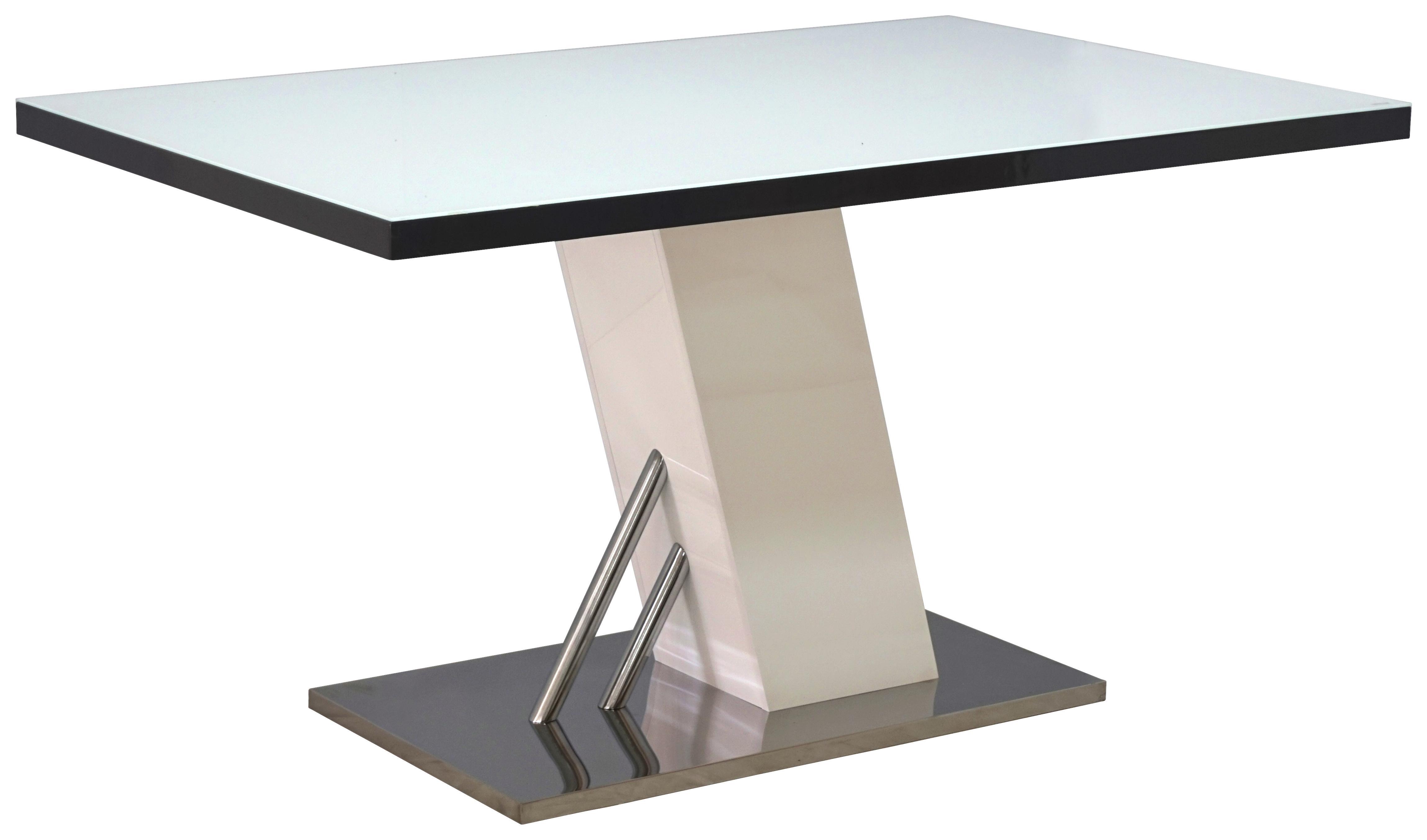 Esstisch Metz 140 - Chromfarben/Edelstahlfarben, MODERN, Glas/Holzwerkstoff (140/76/90cm)