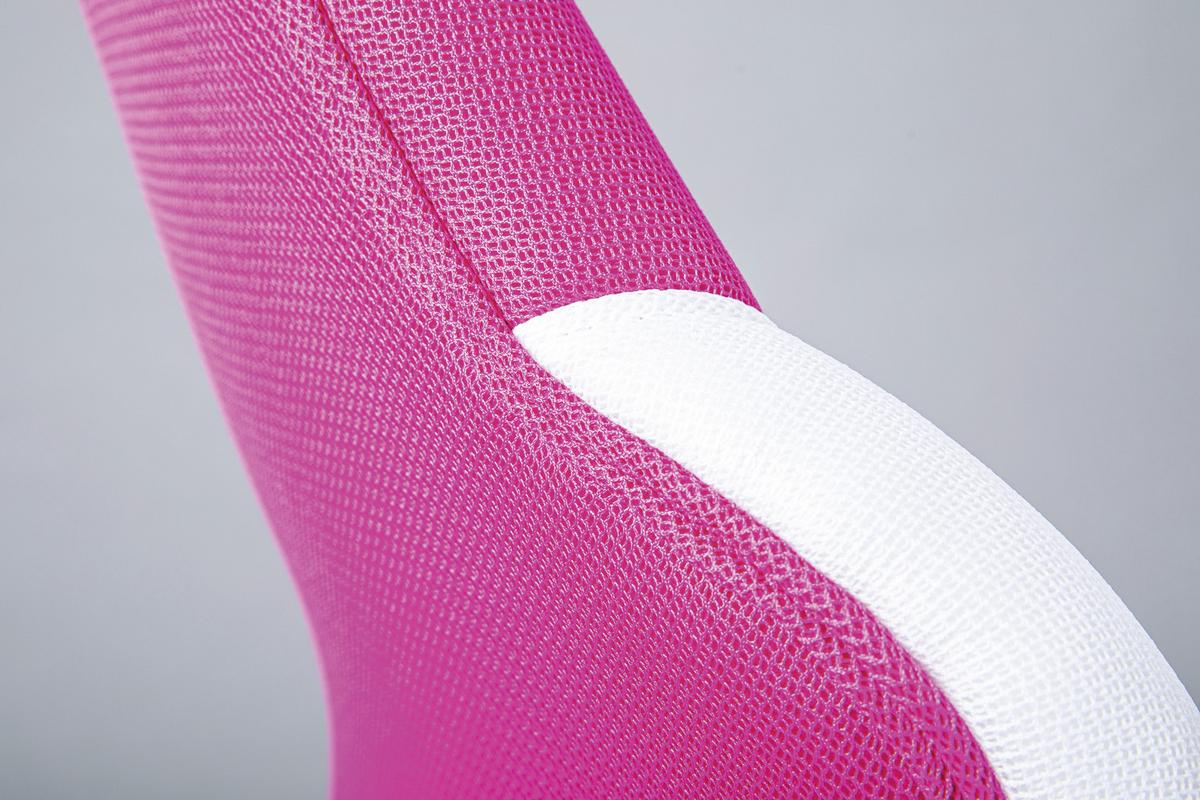 Jugenddrehstuhl Jessi mit Rollen Weiß/Pink - Pink/Schwarz, Basics, Kunststoff/Textil (52/94(103)/56cm) - MID.YOU
