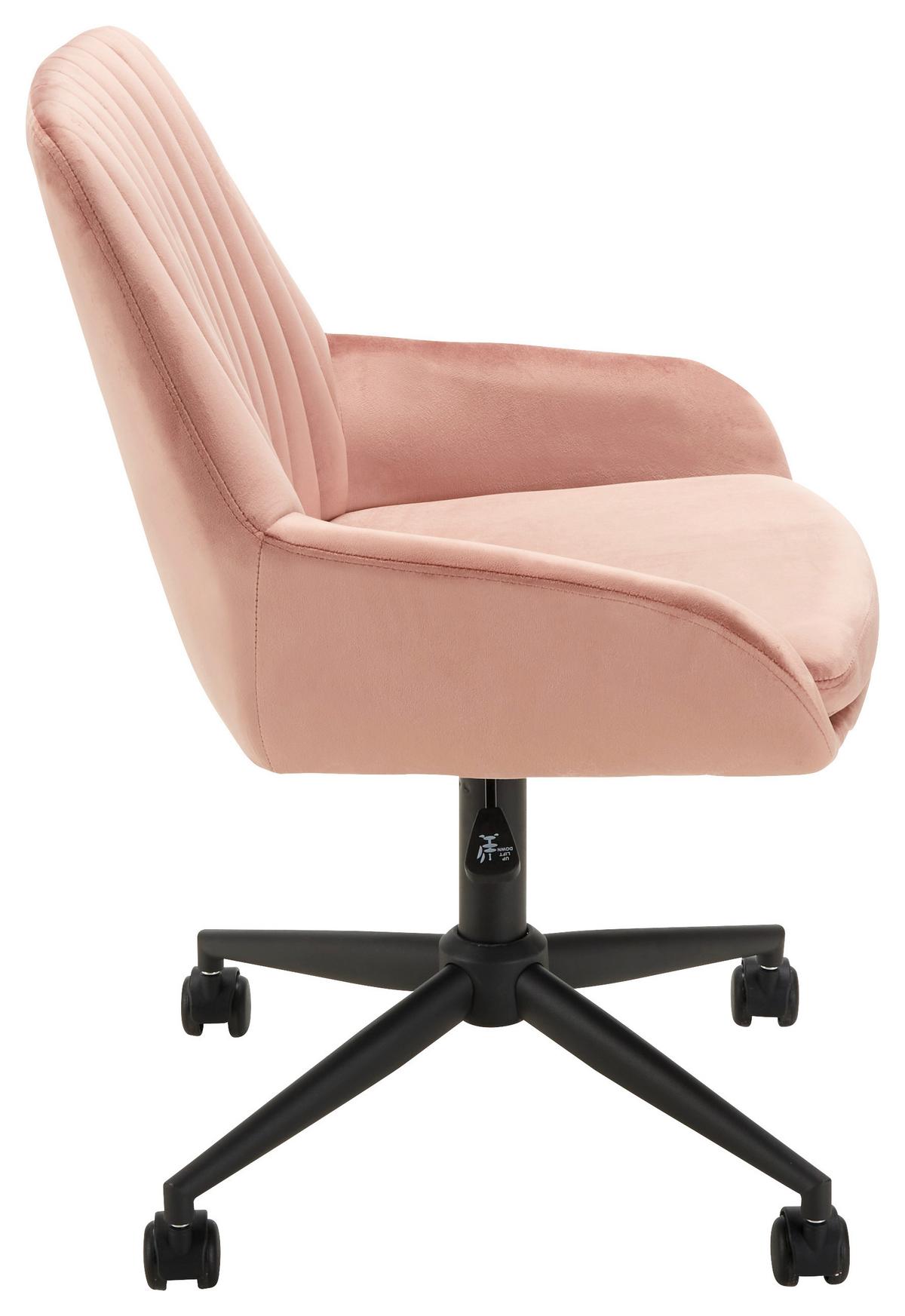 Kancelářská židle CHILLY - růžová/černá, Moderní, kov/textil (60/82,5-92/60cm) - Mömax