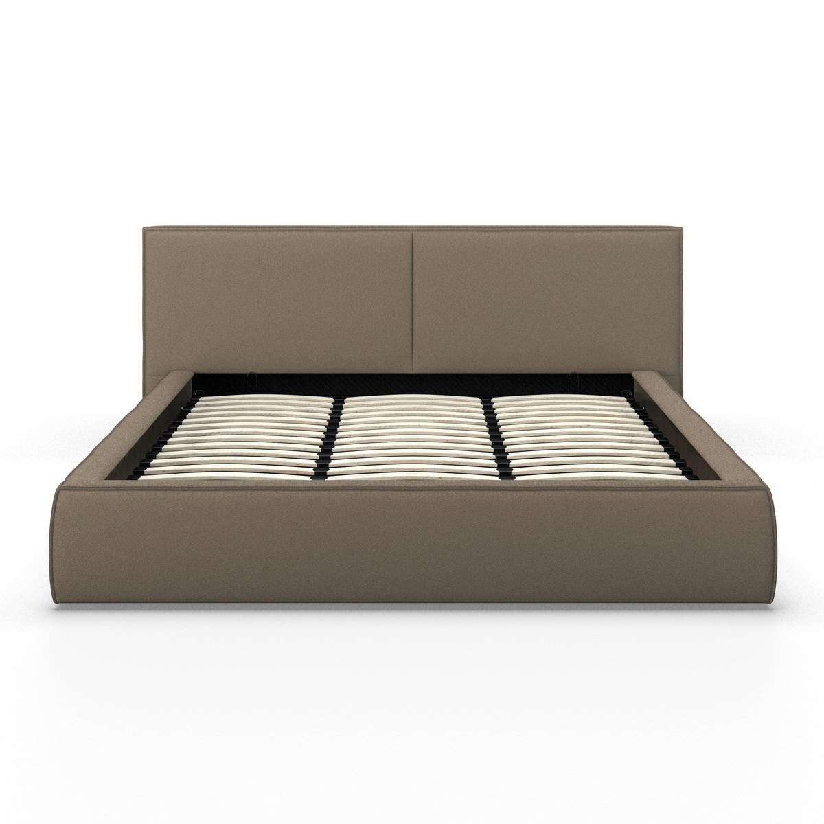 Čalúnená posteľ SERENA 180x200 cm, hnedá - hnedá/čierna, Modern, kov/drevo (180/200cm) - Bessagi Home