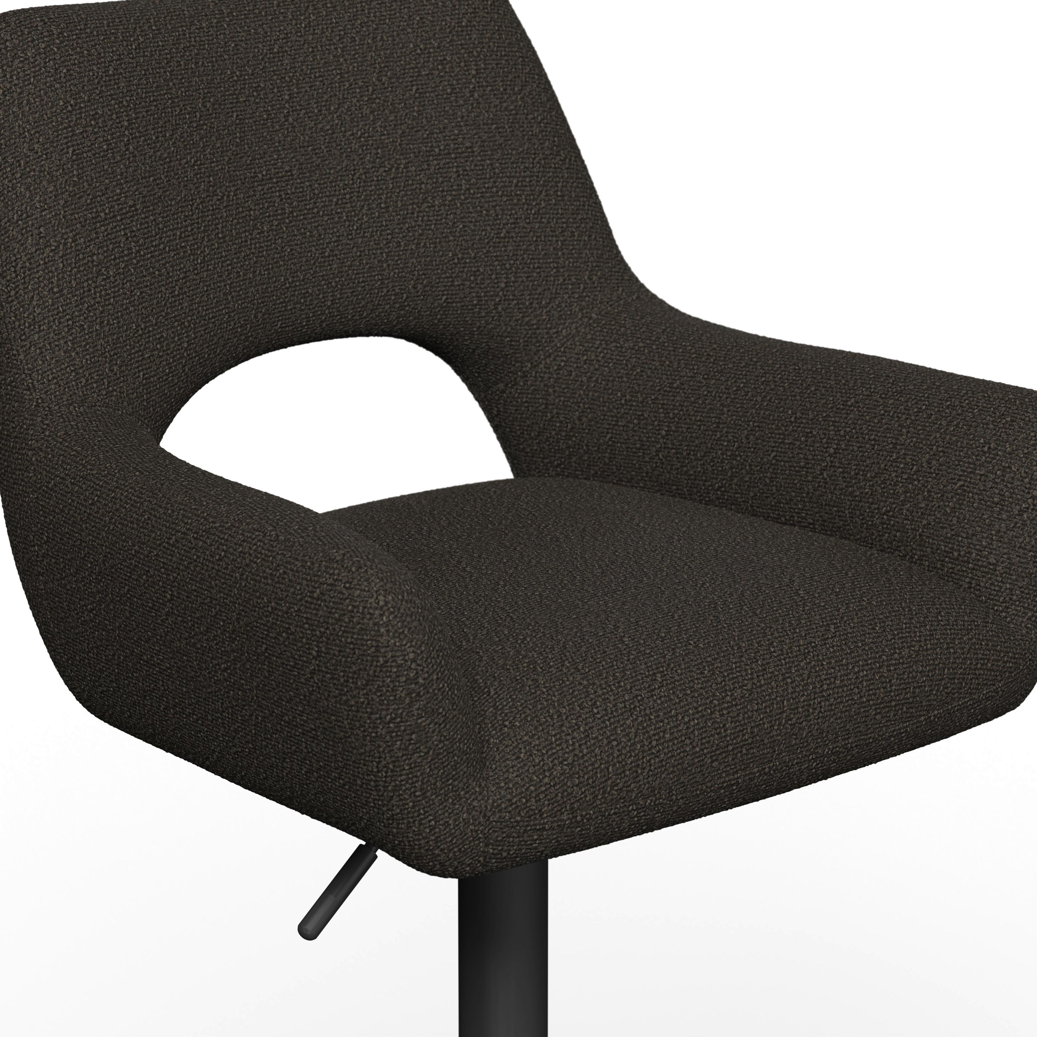 Barová stolička Tami, tmavohnedá - čierna/tmavohnedá, Modern, kov/drevo (46/82-102/51cm) - Bessagi Home