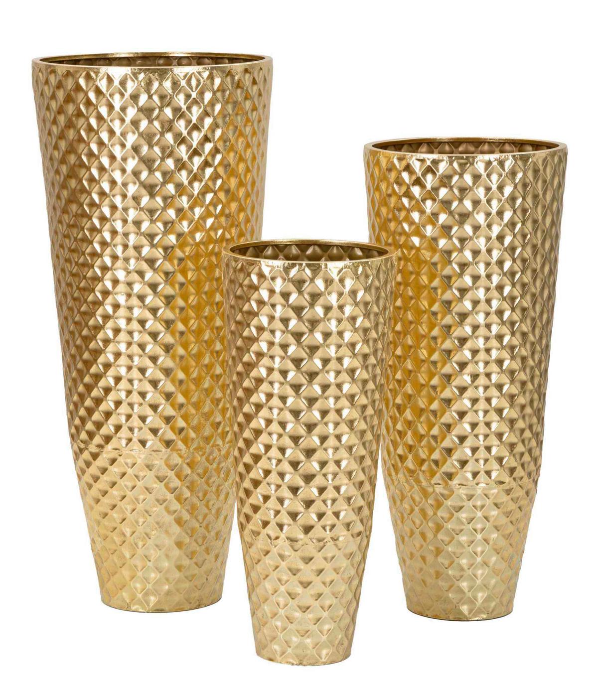 Vase Glotty Set 3 Pcs Goldfarben B: 48 cm - Goldfarben, Basics, Metall (48/110/48cm)