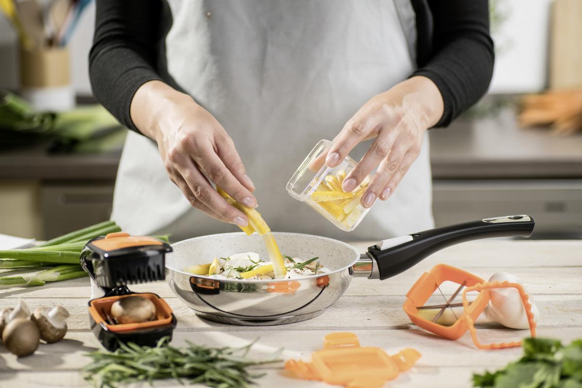 Küchenhelfer-Set Nicer Dicer Quick 5 -Teilig. - Schwarz/Orange, Basics, Kunststoff/Metall - Genius