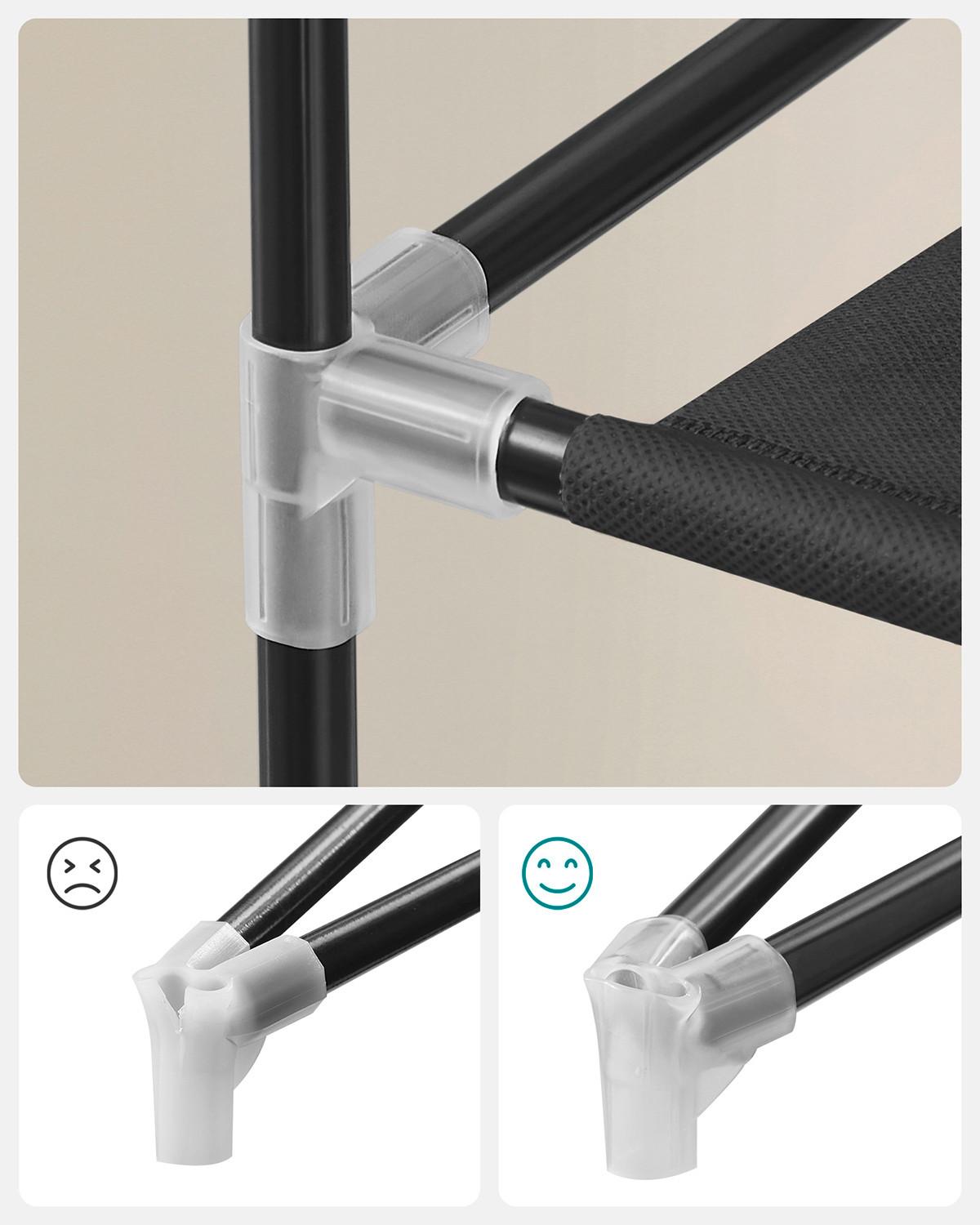 REGÁL NA TOPÁNKY TYP: RXJ36H01 - priehľadné/čierna, Trend, kov/textil (88/160/28cm) - Boxxx