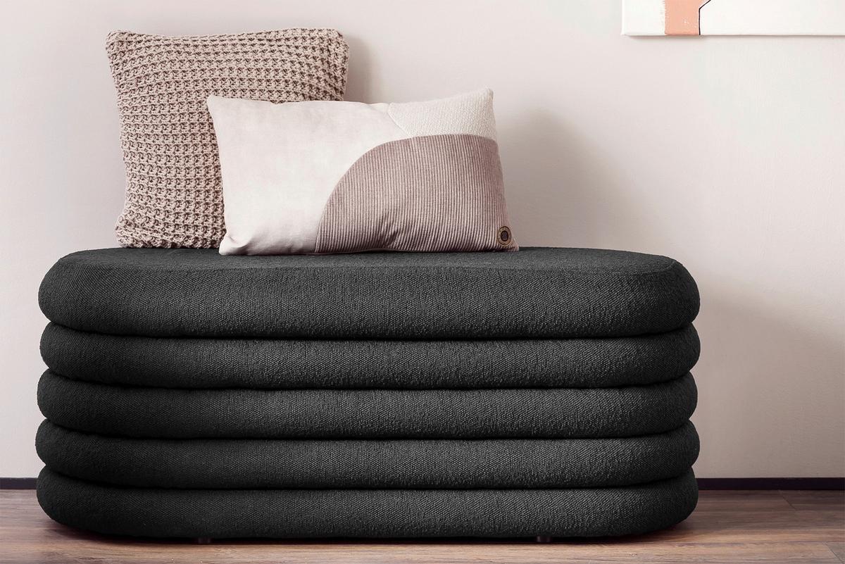 Bettbank Bouclé, Anthrazit B: 108 Cm - Anthrazit, MODERN, Textil (108/42/45cm) - Livetastic