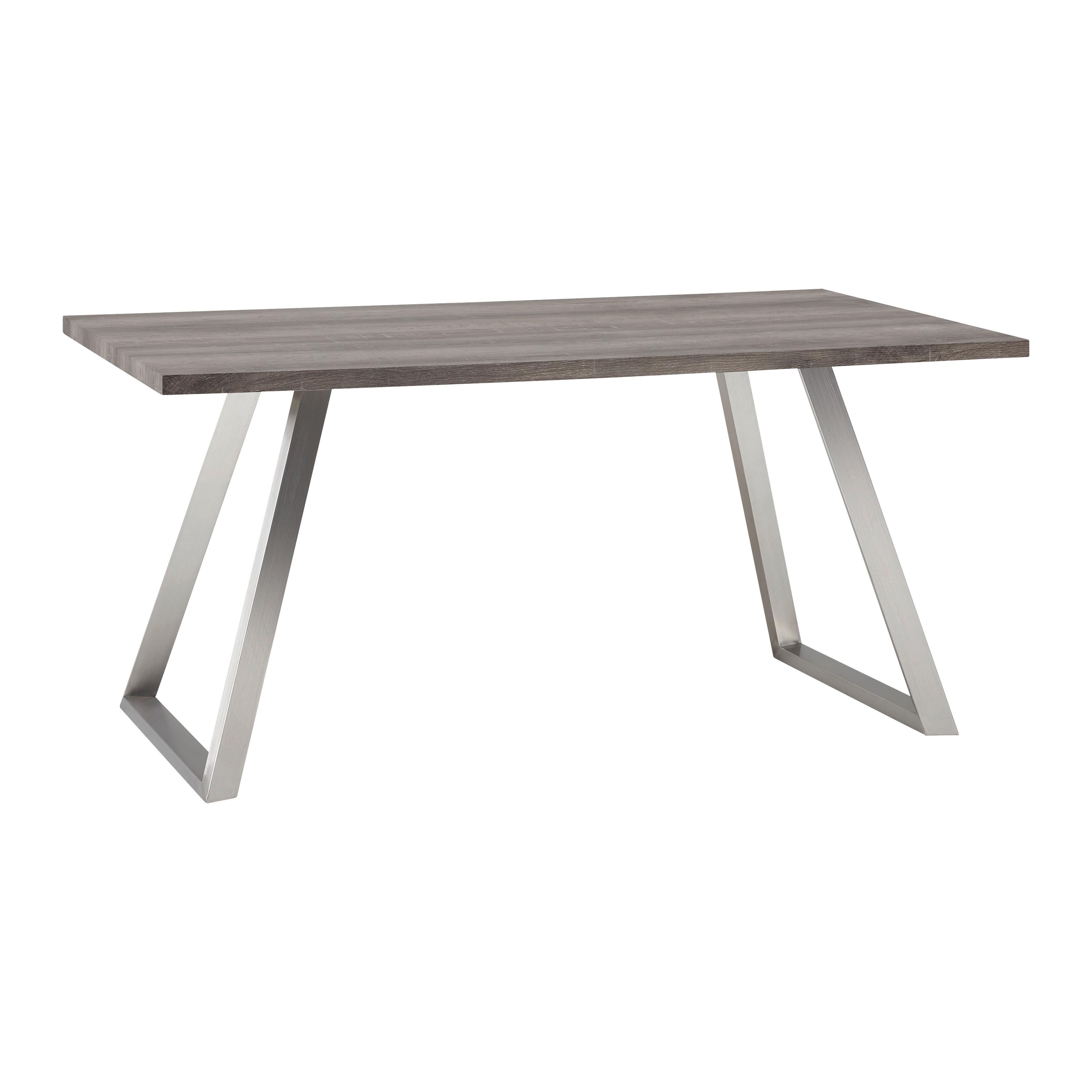 Jídelní stůl MELANI dekor ořech 160x90 cm - barvy vlašských ořechů/barvy nerez oceli, Moderní, kov/dřevo (160/90/76cm) - Bessagi Home