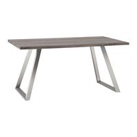 Jídelní stůl MELANI dekor ořech 160x90 cm - barvy vlašských ořechů/barvy nerez oceli, Moderní, kov/dřevo (160/90/76cm) - Bessagi Home