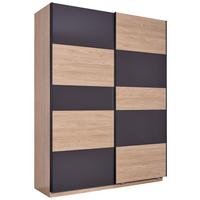 Schwebetürenschrank 182cm Unit, Anthrazit/eiche - Eichefarben/Anthrazit, KONVENTIONELL, Holzwerkstoff (182/242/58cm) - Ondega