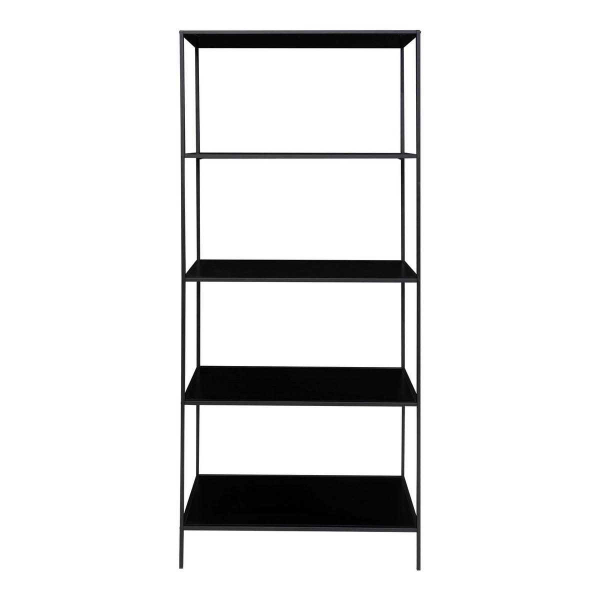REGAL Vita, Schwarz B: 80 cm - Schwarz, Design, Holzwerkstoff/Metall (80/170/36cm) - MID.YOU