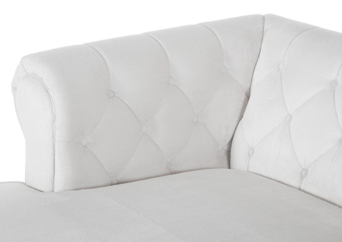 Ecksofa Jonte Weiß S: 160x260 Cm - Dunkelbraun/Weiß, Design, Textil (160/260cm) - MID.YOU