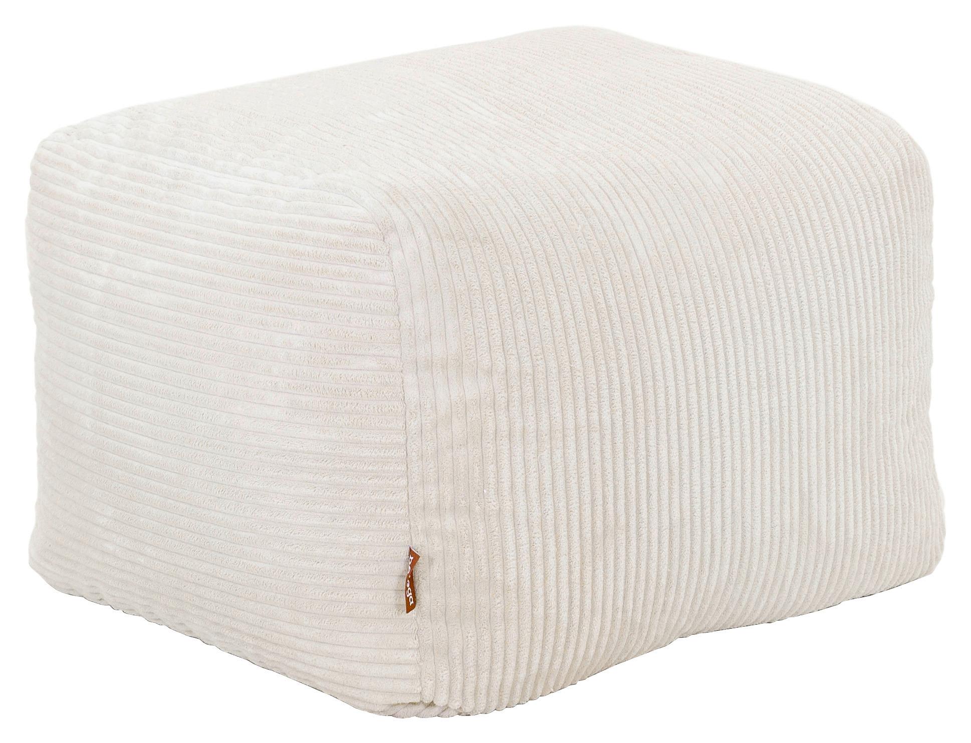 Sitzsack Cubi Cord beige, Indoor, B: 60cm - Beige, Basics, Textil (60/40/50cm)