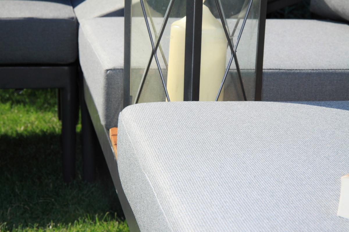 Loungegarnitur 4-Tlg. Paros Holz/Metall/Textil mit Kissen - Anthrazit/Silberfarben, Basics, Holz/Textil (243/68/243cm) - Acamp