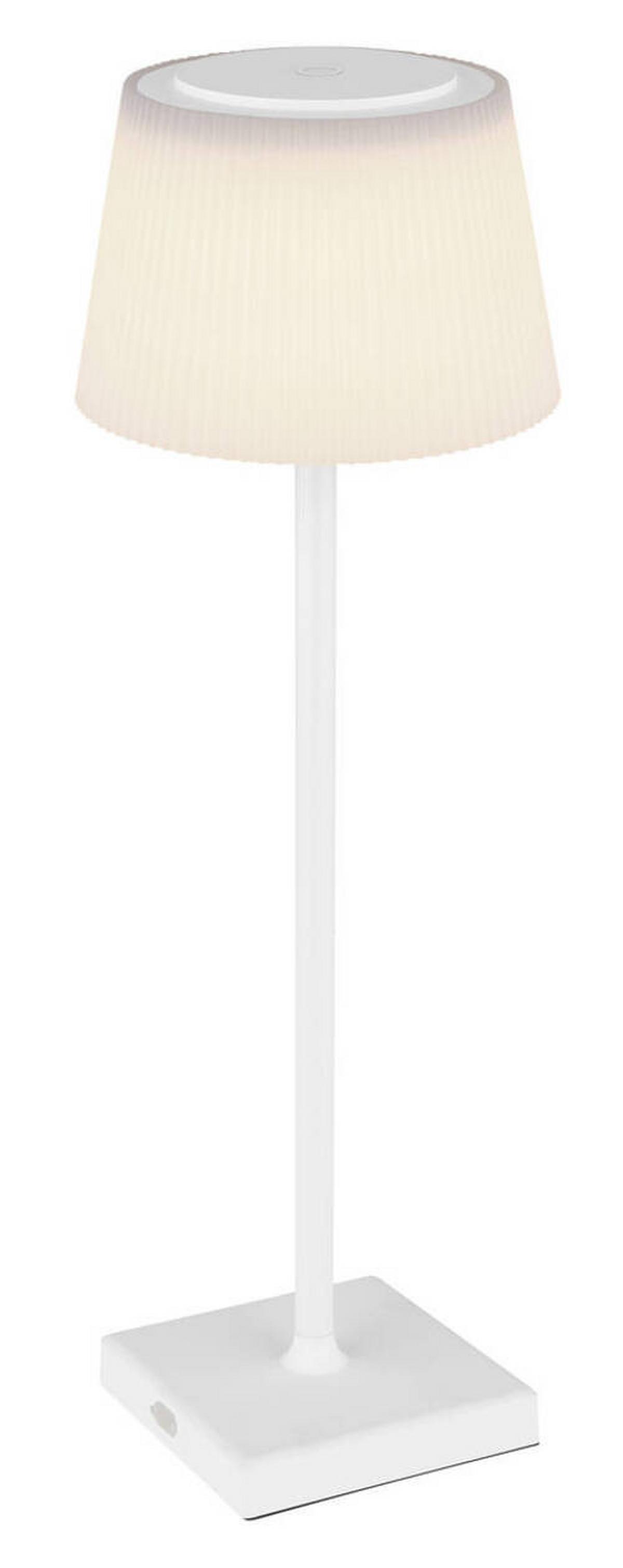 Akku-Tischleuchte 58434w Gregoir - Weiß, KONVENTIONELL, Kunststoff/Metall (13,1/38cm) - Globo