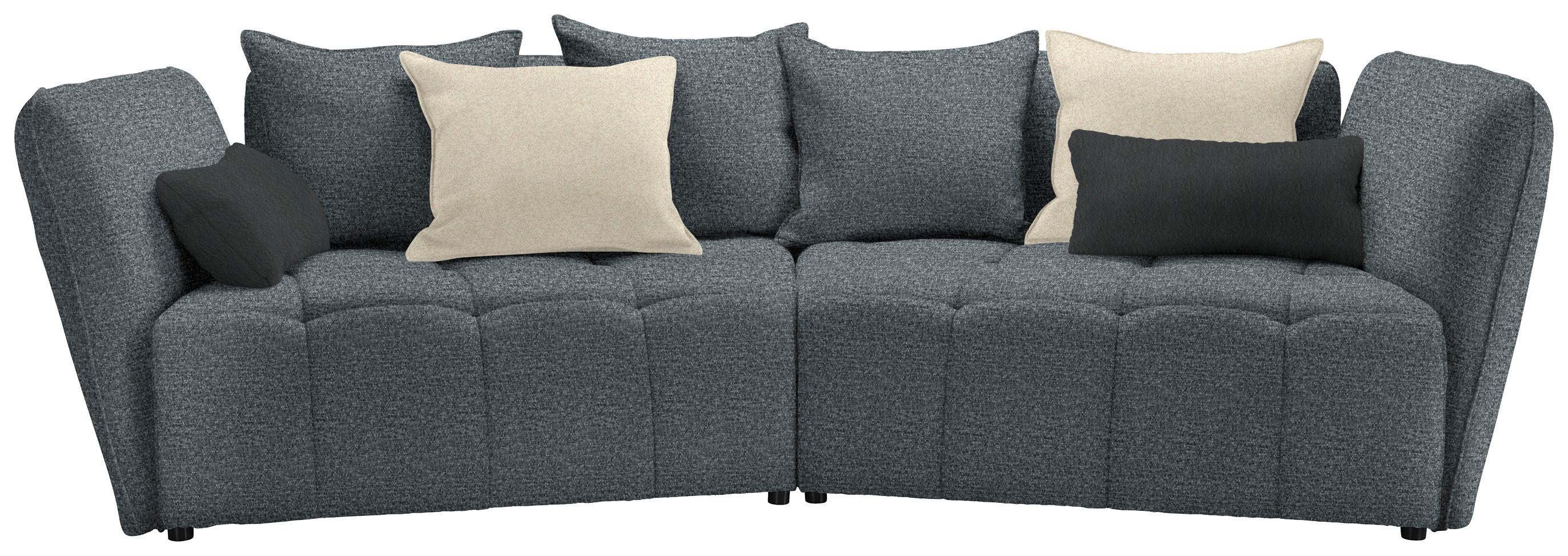 Boxspringová pohovka SOFI, šedá, krémová - šedá/černá, Moderní, textil (294/93/152cm) - Premium Living