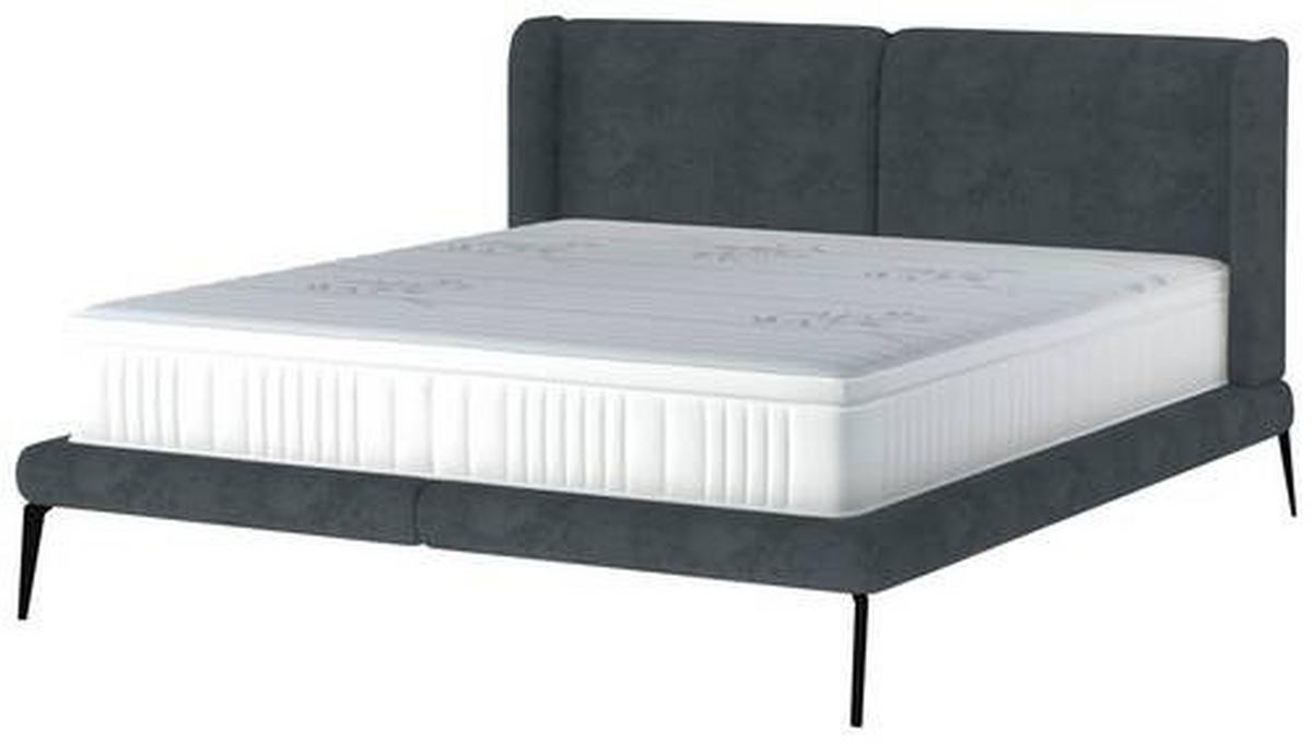 Polsterbett +matratze 180x200 Tessina Sorisso Blaugrau - Blau/Creme, MODERN, Textil (180/200cm) - Livetastic