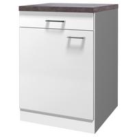 Küchenunterschrank Lucca Weiß B: 60 Cm - Graubraun/Weiß, KONVENTIONELL, Holzwerkstoff (60/85/60cm) - FlexWell