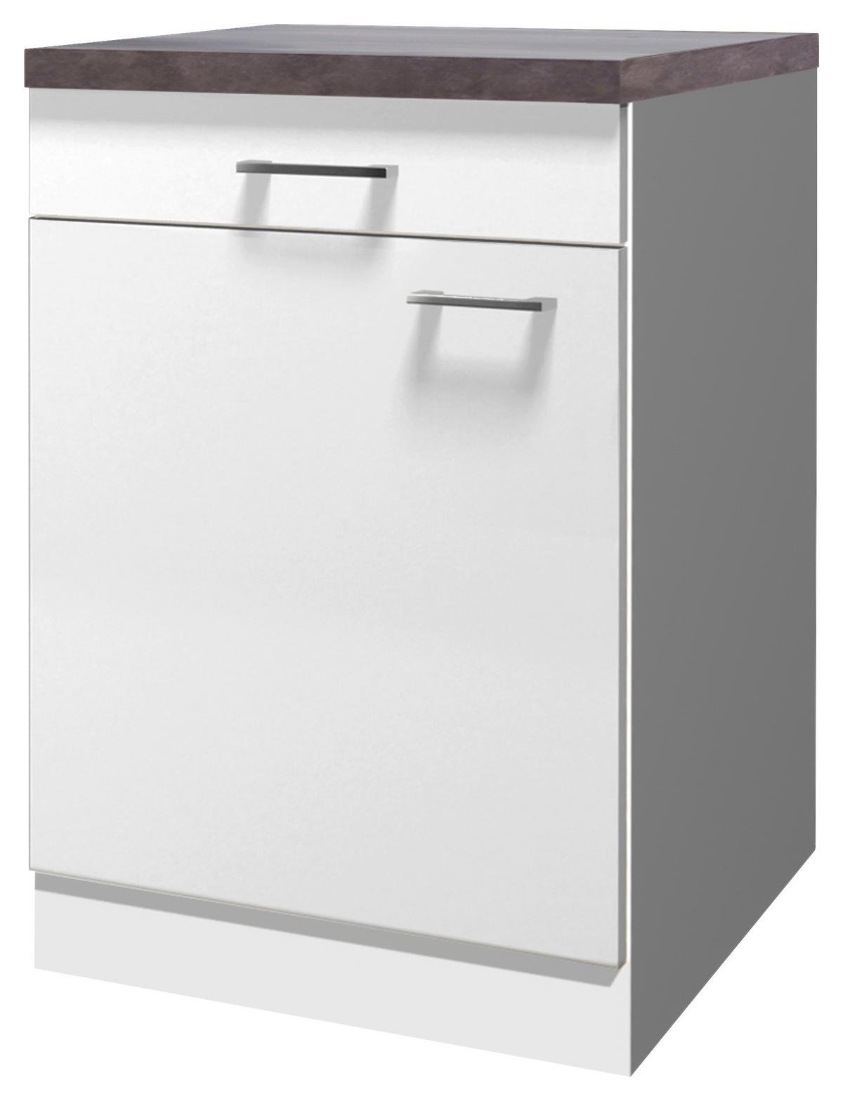 Küchenunterschrank Lucca Weiß B: 60 Cm - Graubraun/Weiß, KONVENTIONELL, Holzwerkstoff (60/85/60cm) - FlexWell