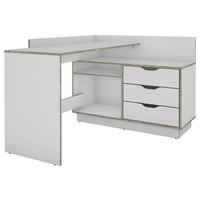 Eckschreibtisch Belfast - Weiß/Sonoma Eiche, MODERN, Holzwerkstoff (129/105/84cm) - MID.YOU