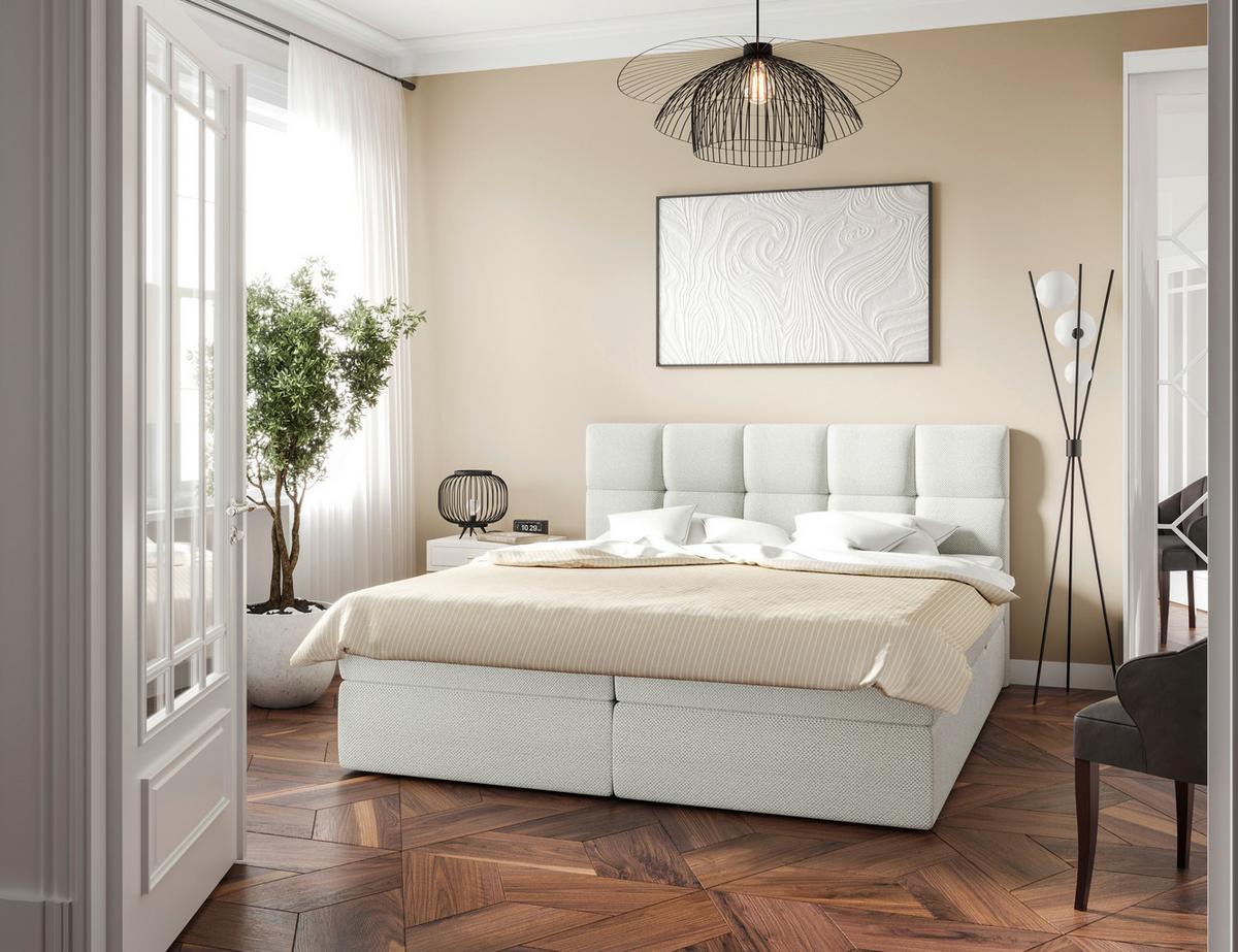 Boxspringbett mit Topper & Bettkasten 180x200 Lorie - Schwarz/Weiß, MODERN, Holz/Holzwerkstoff (180/200cm) - MID.YOU