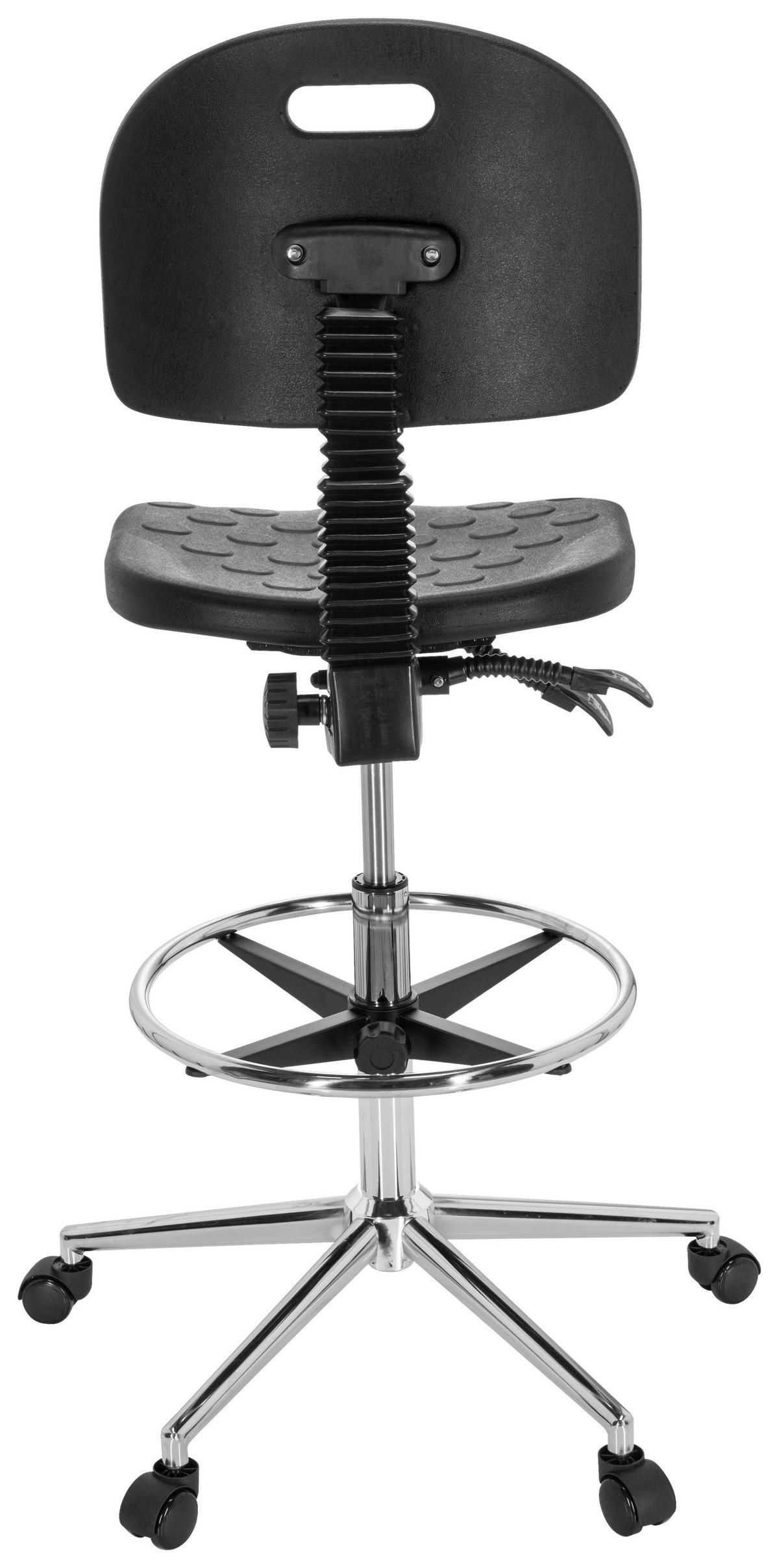 Bürostuhl Top Work 23 I Pu Schwarz Bis 100 Kg - Silberfarben/Schwarz, Basics, Kunststoff/Metall (45/91/61cm) - MID.YOU