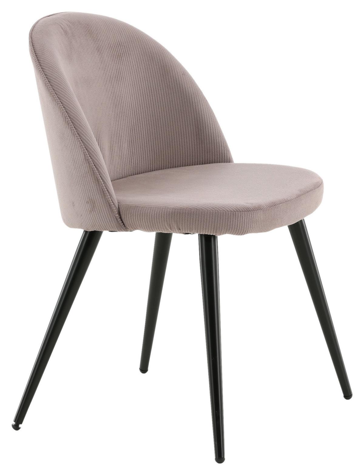 Stuhl-Set Velvet - Pink/Schwarz, Design, Textil/Metall (57/76,5/50cm) - Livetastic