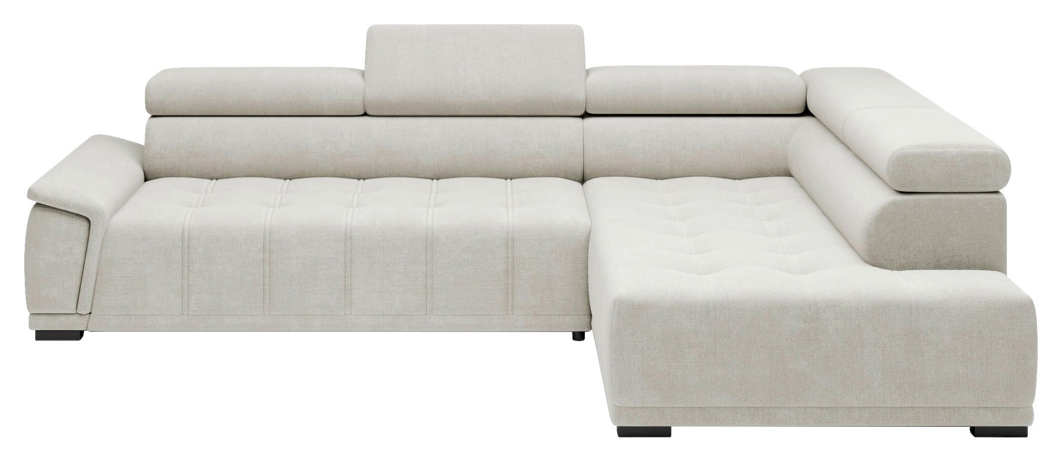Rohová sedačka GRINALDI, pravá, písková - černá/pískové barvy, Moderní, textil/plast (283/206cm) - Premium Living