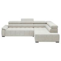 Rohová sedačka GRINALDI, pravá, piesková - čierna/piesková, Modern, textil/plast (283/206cm) - Premium Living