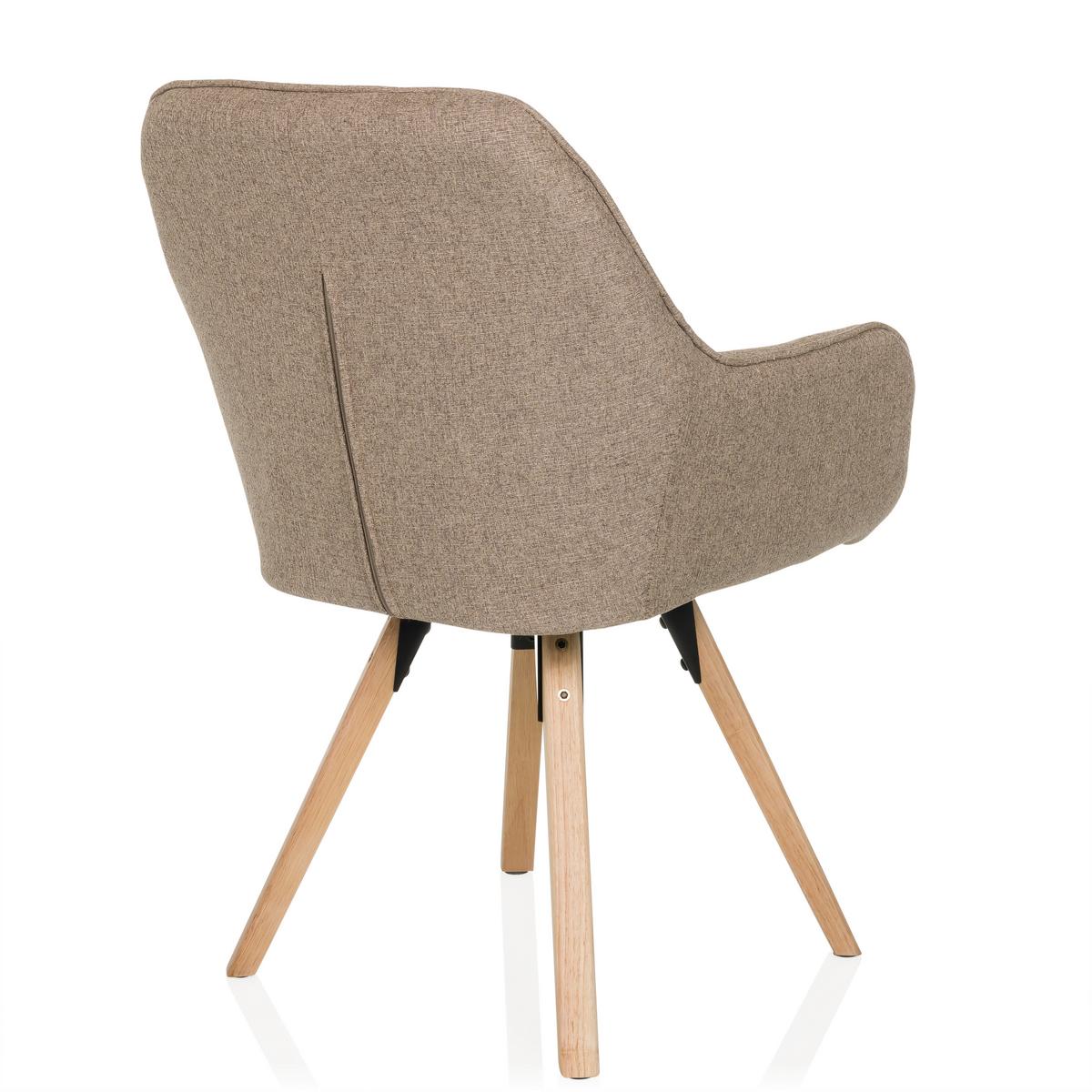 Armlehnstuhl Scandi Ted Beige B: 56 cm - Beige/Buchefarben, MODERN, Holz/Textil (56/84/62cm) - MID.YOU