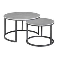 Couchtisch Leyton Grau/Schwarz, 68 cm - Schwarz/Grau, MODERN, Stein/Metall (68/43/68cm) - MID.YOU