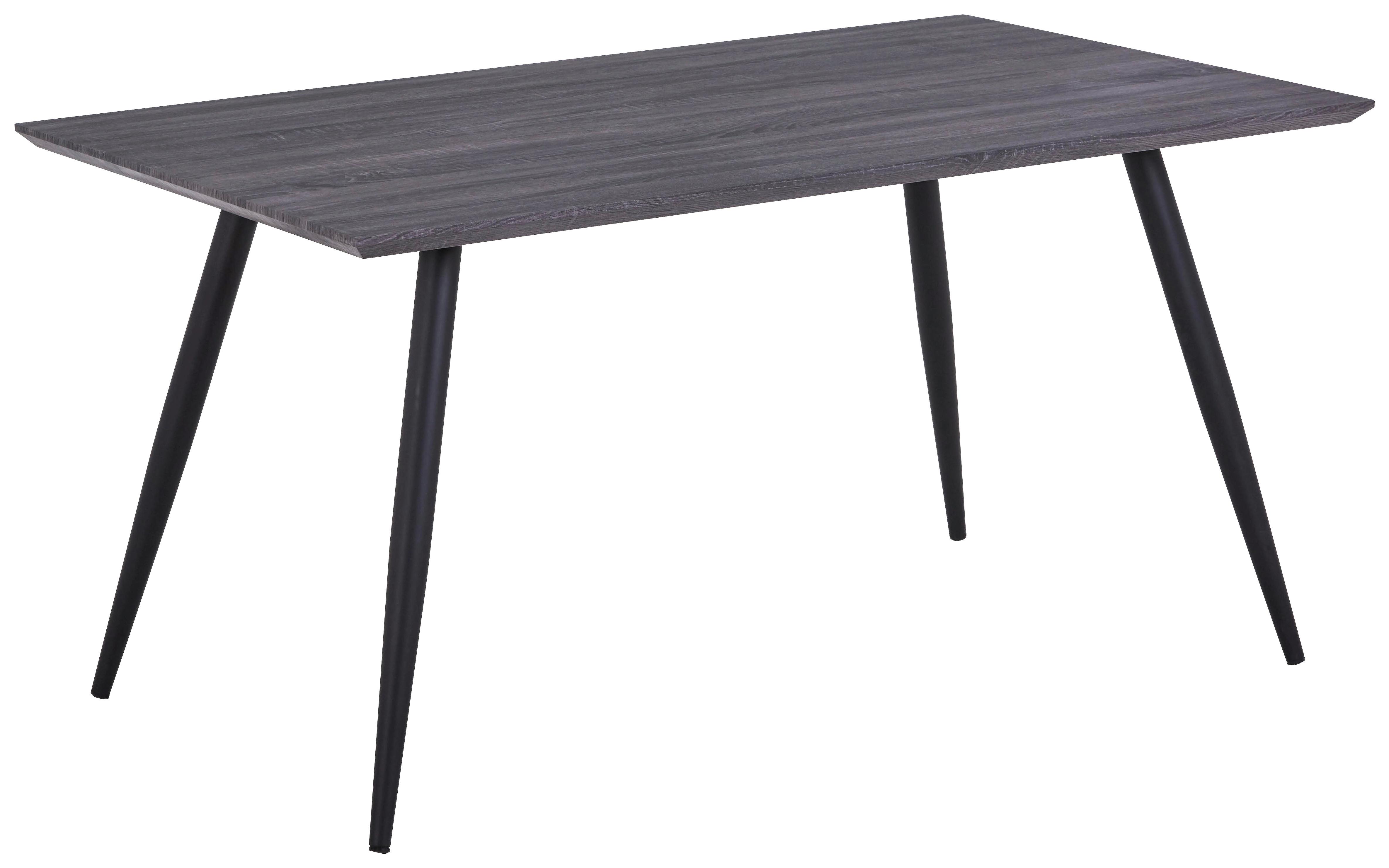 Esstisch Porto 150x90 Cm Schwarz - Schwarz, MODERN, Holzwerkstoff/Metall (150/75/90cm) - MID.YOU
