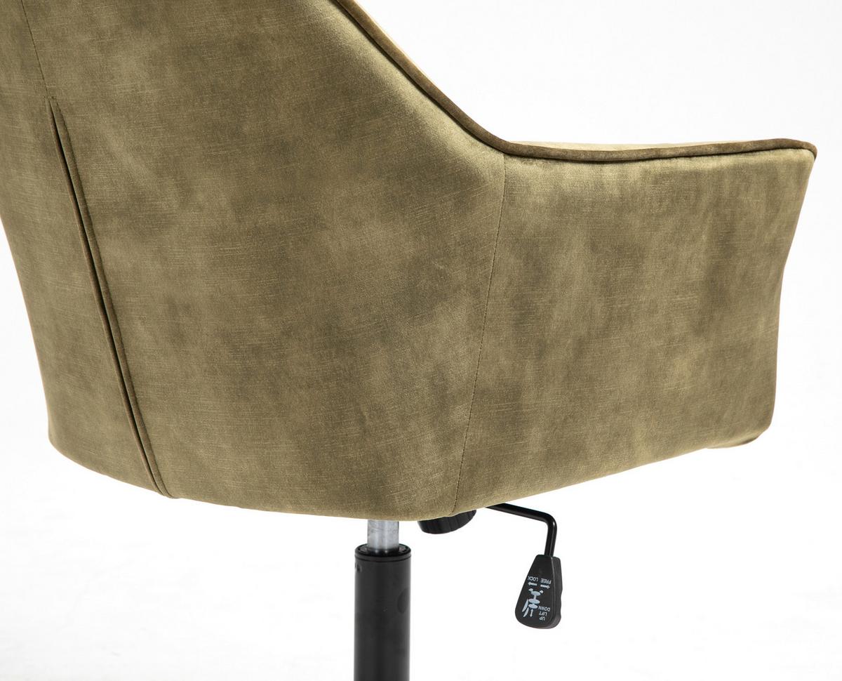 Drehstuhl Kipper - Schwarz/Olivgrün, MODERN, Kunststoff/Textil (60/90/61cm) - MID.YOU