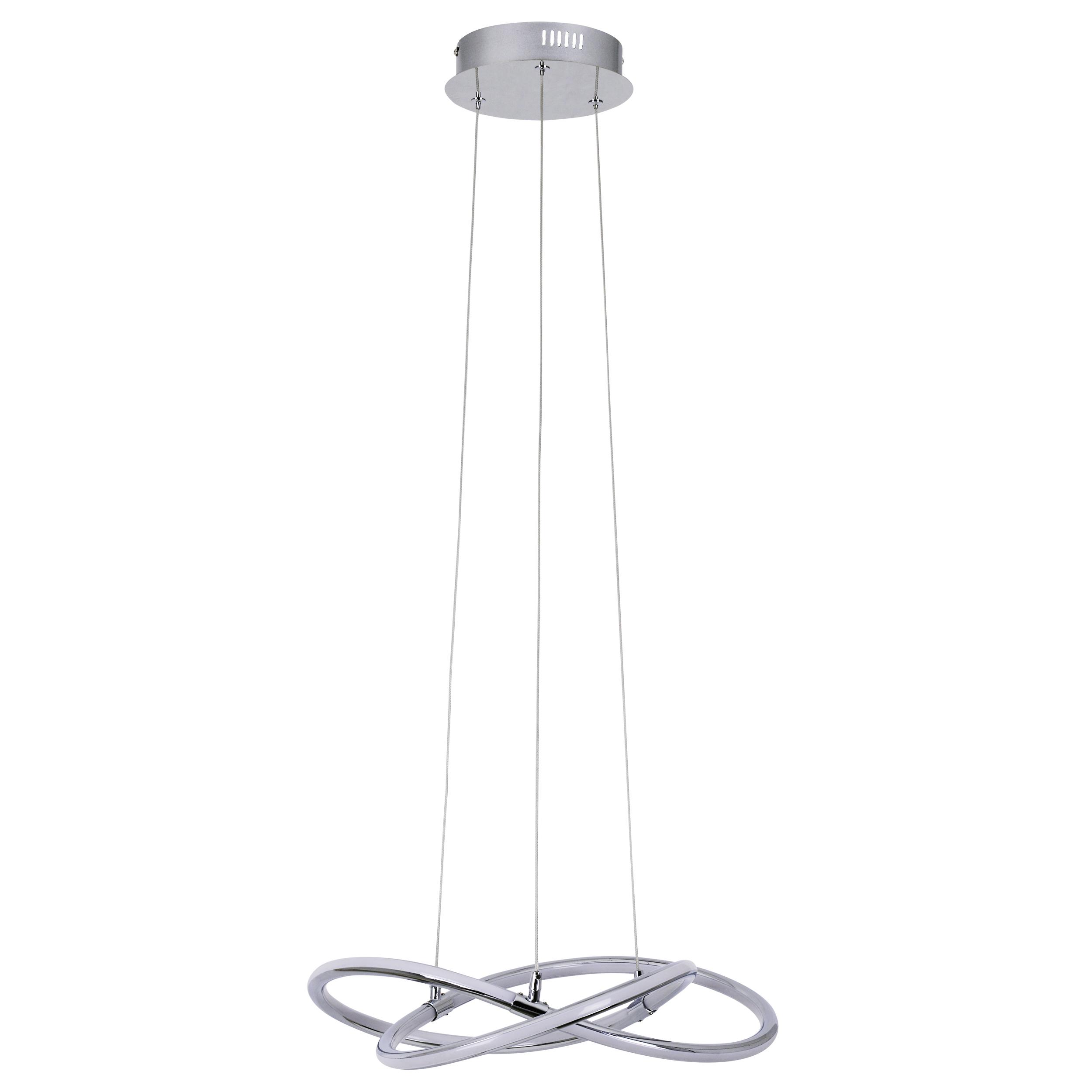 Led-hängeleuchte Odrive H: 120 Cm Dimmbar - Chromfarben, Design, Kunststoff/Metall (45/120cm) - Näve