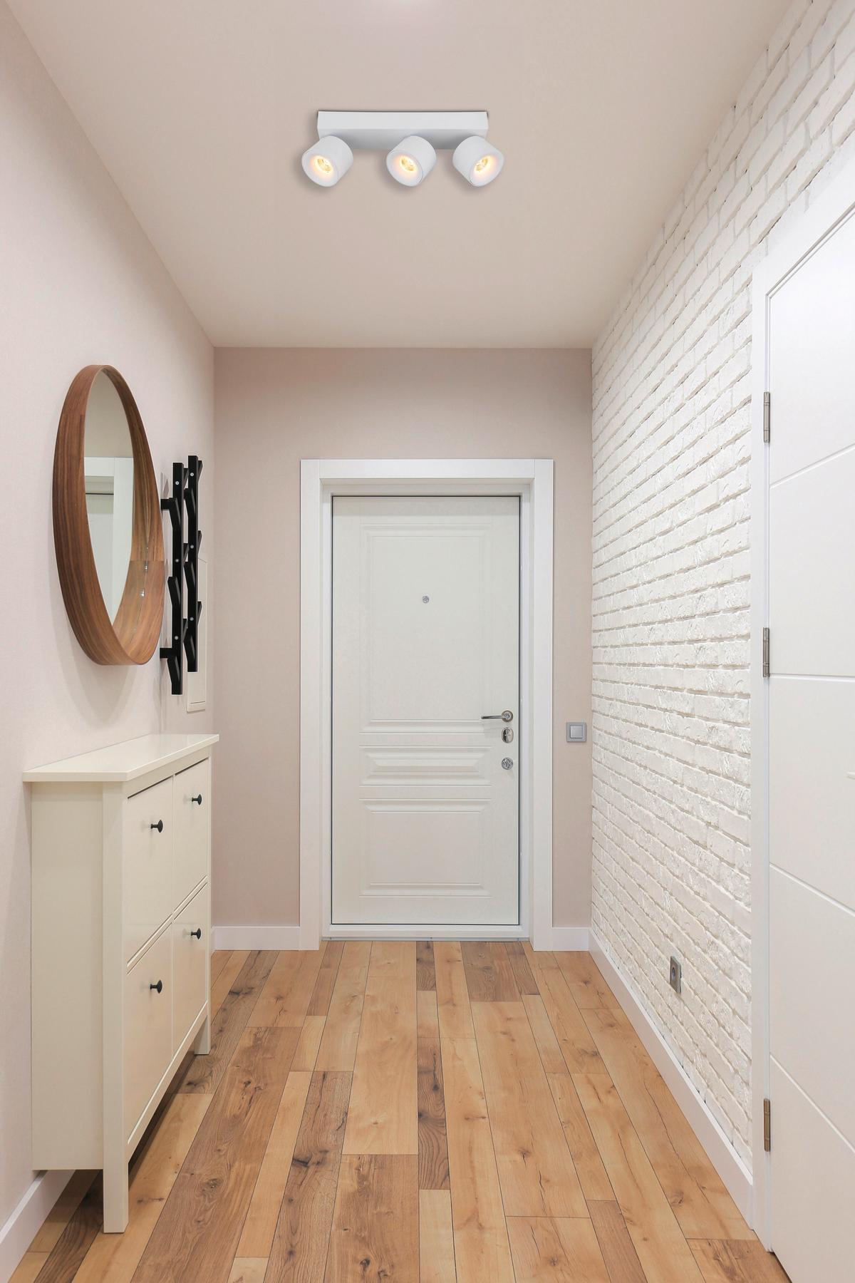 LED-Strahler 56961-3w - Transparent/Weiß, Design, Kunststoff/Metall (33/7,2/12cm) - Globo