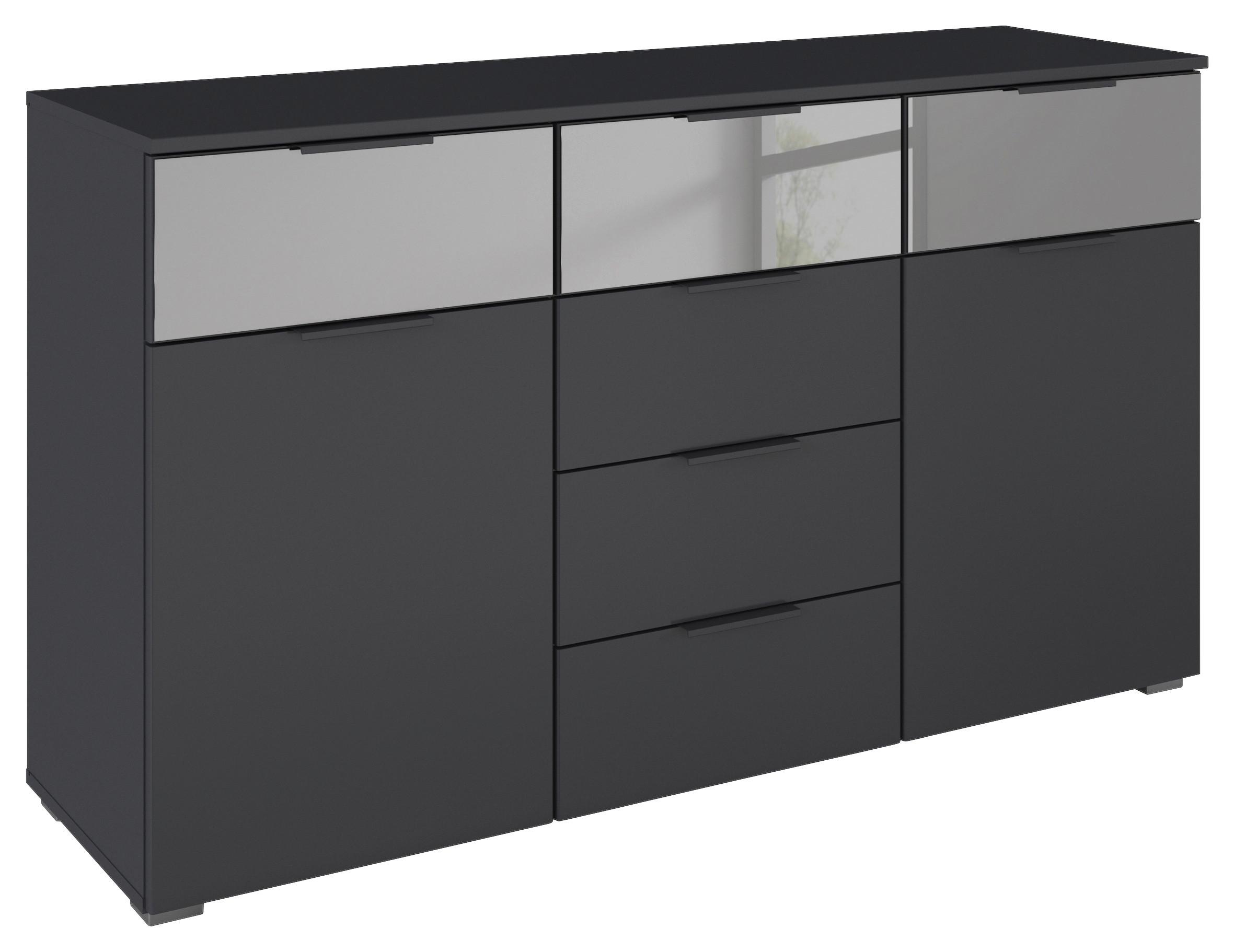 Sideboard Skyla Grau, Grauspiegel B: 140 cm - Alufarben/Grau, MODERN, Glas/Holzwerkstoff (140/81/42cm) - Rauch Möbel