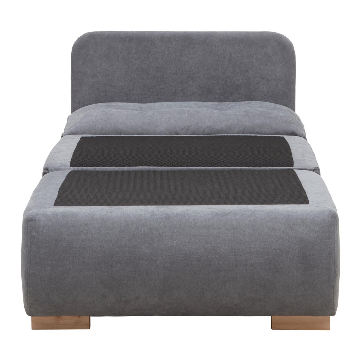 Rozkladacie kreslo MODENA s úložným priestorom a lôžkom - čierna/sivá, textil/plast (89/88/90cm) - Based