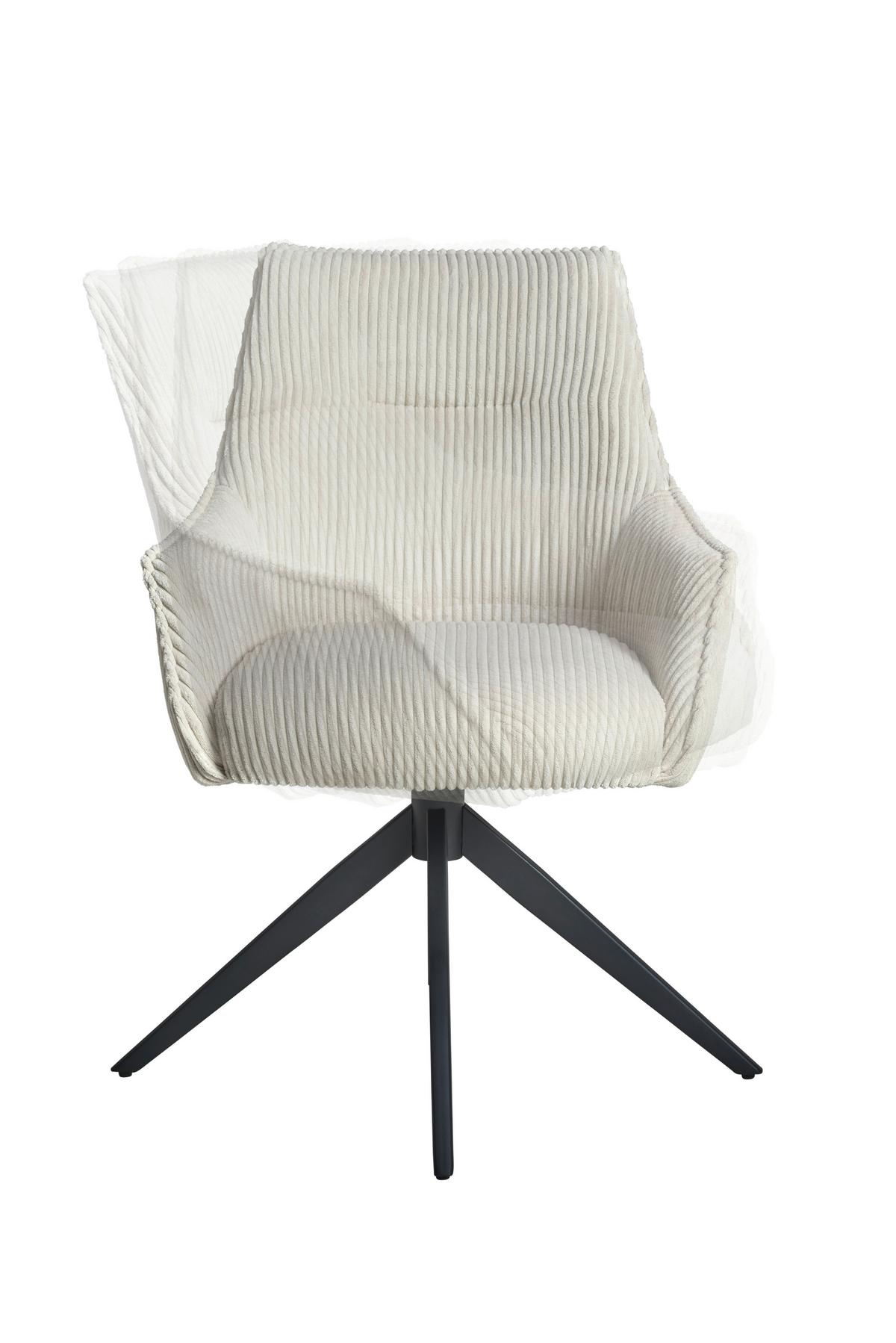 Armlehnstuhl Yuki - Beige/Schwarz, LIFESTYLE, Textil/Metall (61/87/65cm) - MID.YOU