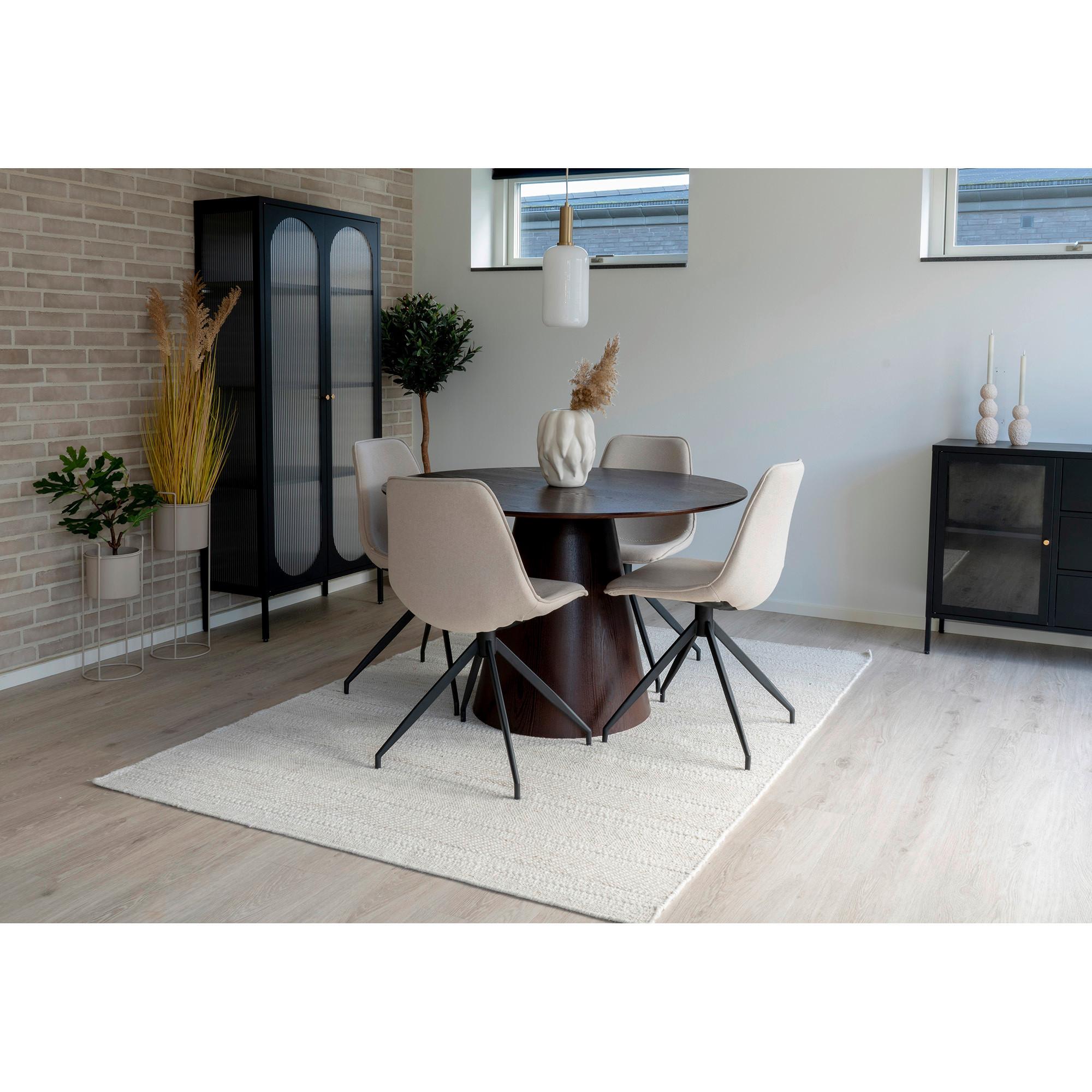Stuhl-Set Monaco Sandfarben B: 48 cm - Sandfarben/Schwarz, MODERN, Textil/Metall (48/86/56cm) - MID.YOU