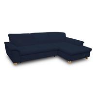 Ecksofa Mit Schlaffunktion & Bettkasten Franzi Blau - Eichefarben/Dunkelblau, KONVENTIONELL, Textil (279/170cm) - MID.YOU