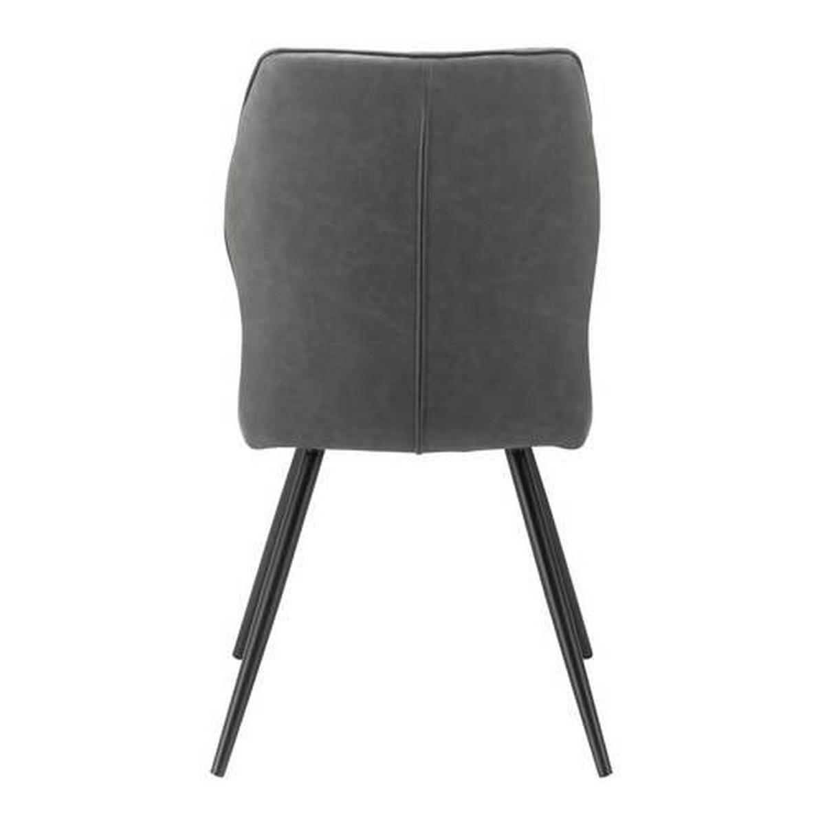 Jedálenská stolička Eva tmavosivá - čierna/tmavosivá, Modern, kov/drevo (49/91/59cm) - Bessagi Home