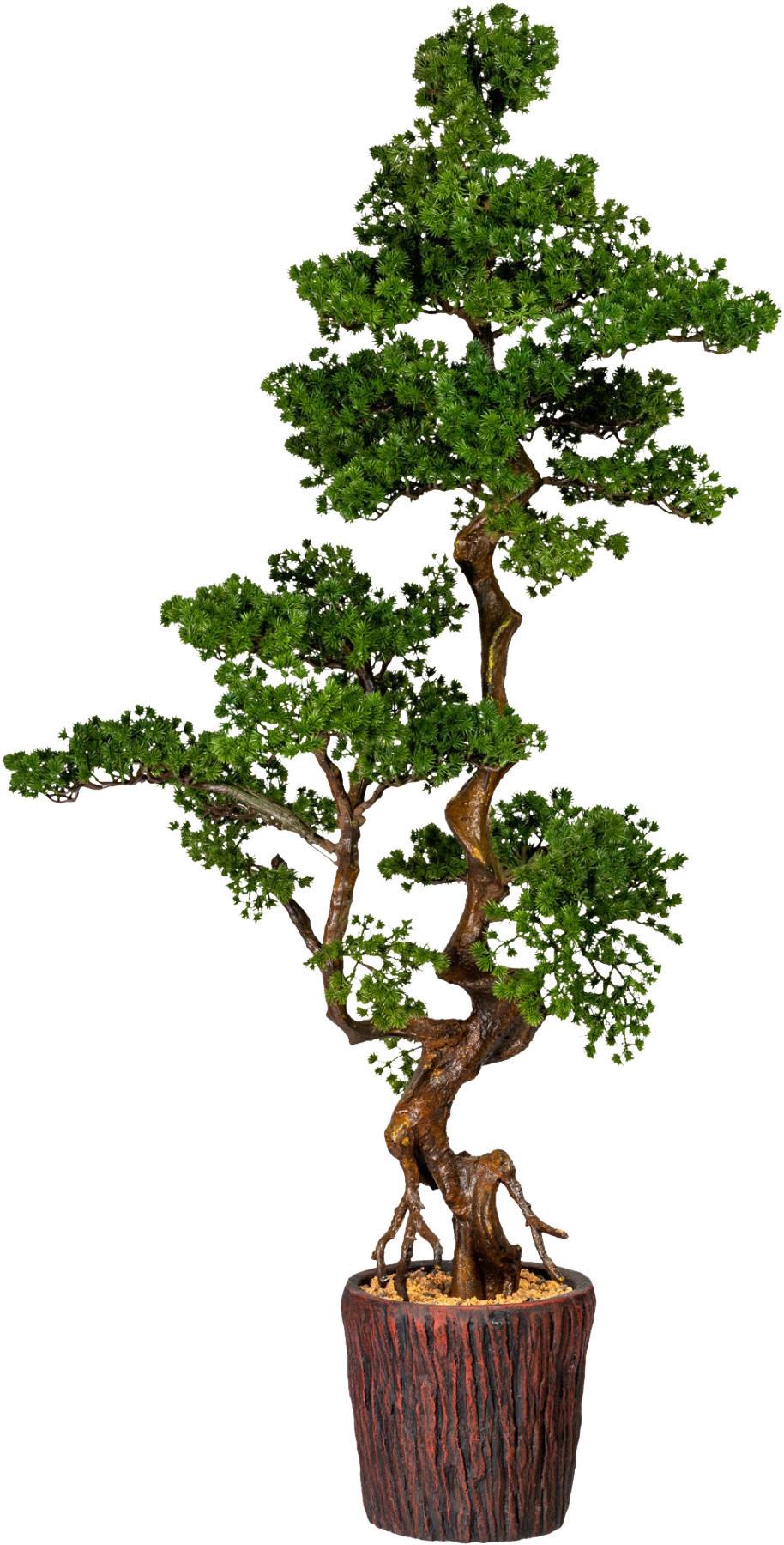 Kunstpflanze Bonsai Braun/Grün, 155 cm - Braun/Grün, Design, Keramik/Kunststoff (155cm)