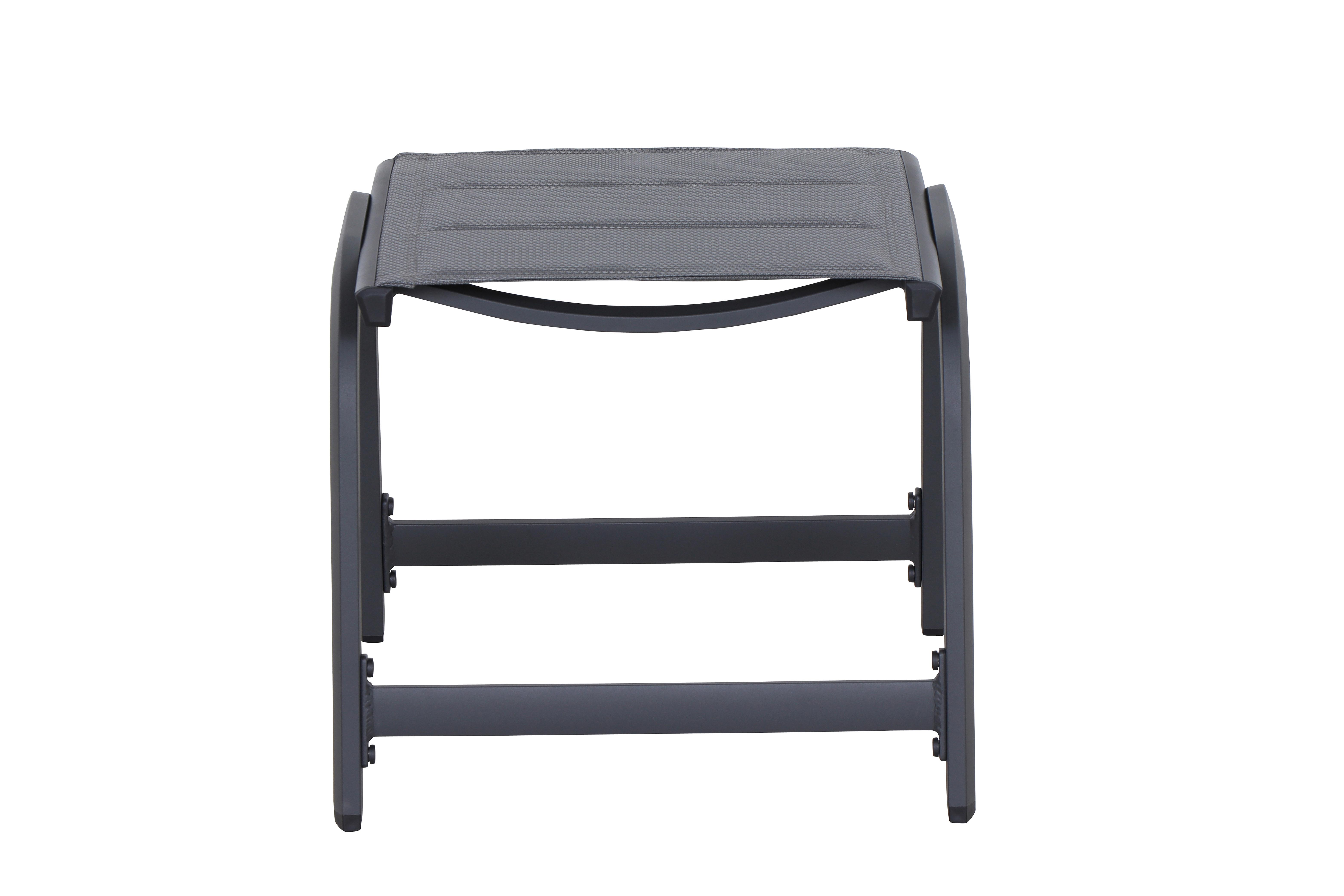 Gartenhocker Metall/Kunststoff Anthrazit Wetterfest - Anthrazit, KONVENTIONELL, Kunststoff/Metall (51/44/52cm) - Siena Garden