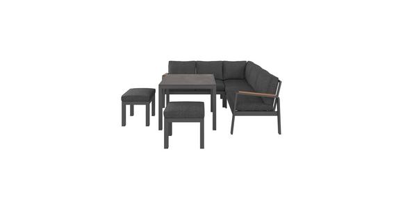 Loungegarnitur Sorrent - Anthrazit/Schwarz, MODERN, Glas/Textil (193/193cm) - Beldano