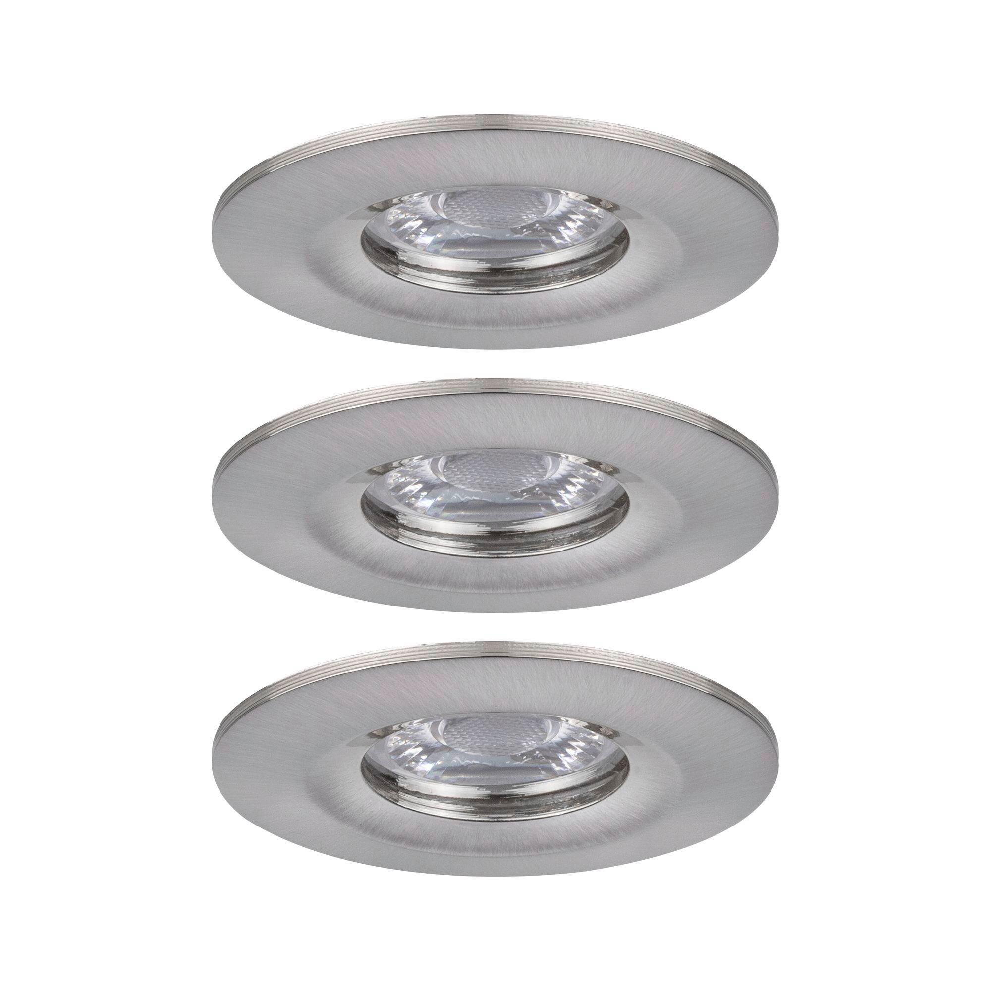 LED-Deckenleuchte Ø 6,5 cm 3er-Set Alufarben Rund - Alufarben, Basics, Metall (6,5cm) - Paulmann