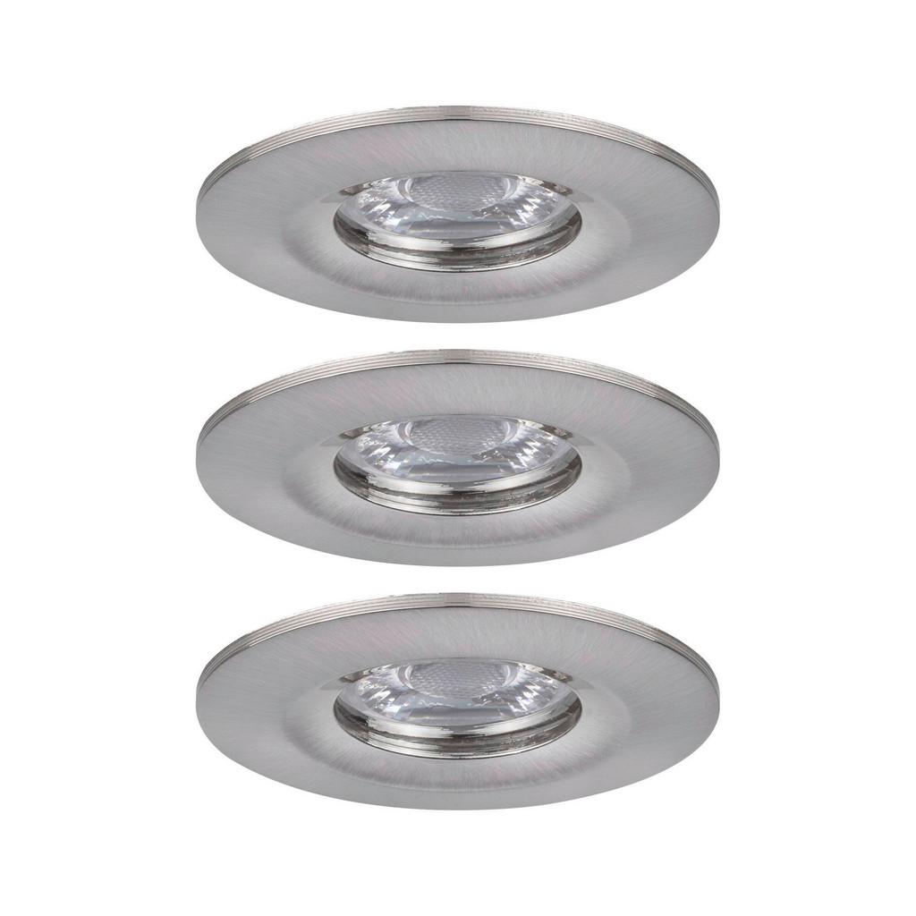 LED-Deckenleuchte Ø 6,5 cm 3er-Set Alufarben Rund